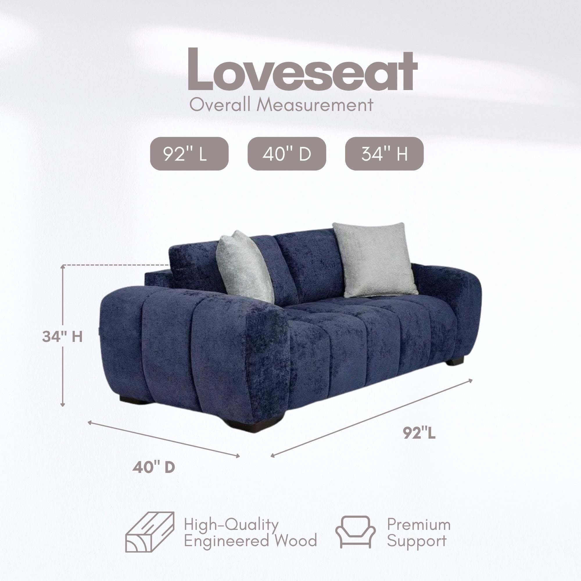 Canadian-made Coburg Modern Sofa Condo Size