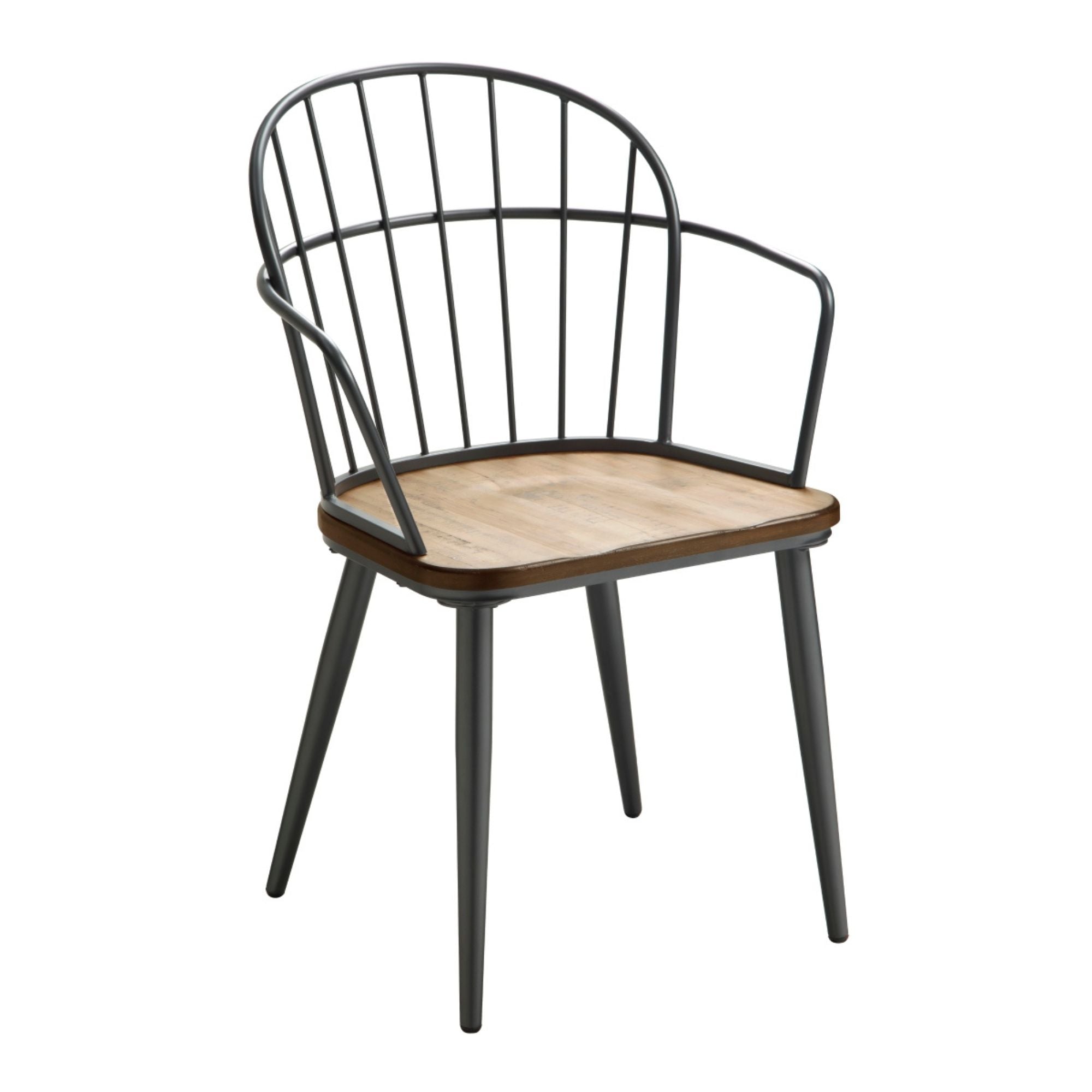Pair of MAZ Canton dining chairs with wooden seats and sleek metal legs, modern design for kitchen or dining room.