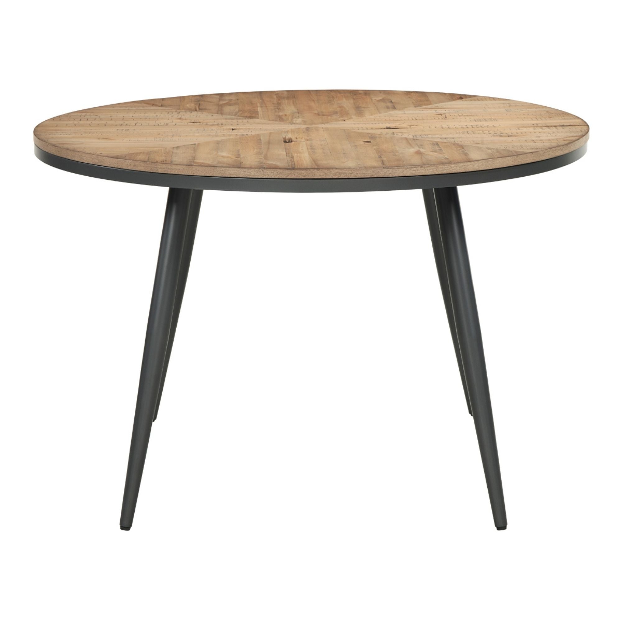 MAZ Canton dining table with wooden tabletop and sleek metal legs, ideal for modern dining rooms.