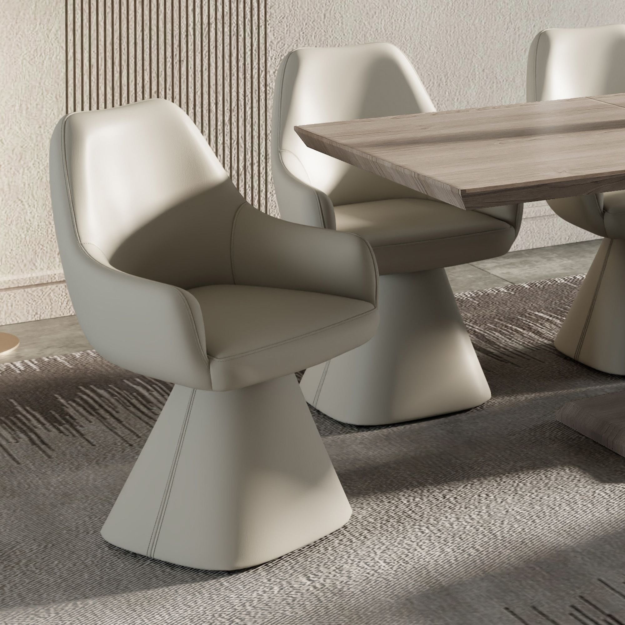 Caprese Swivel Dining Chair and Accent Chair in Beige