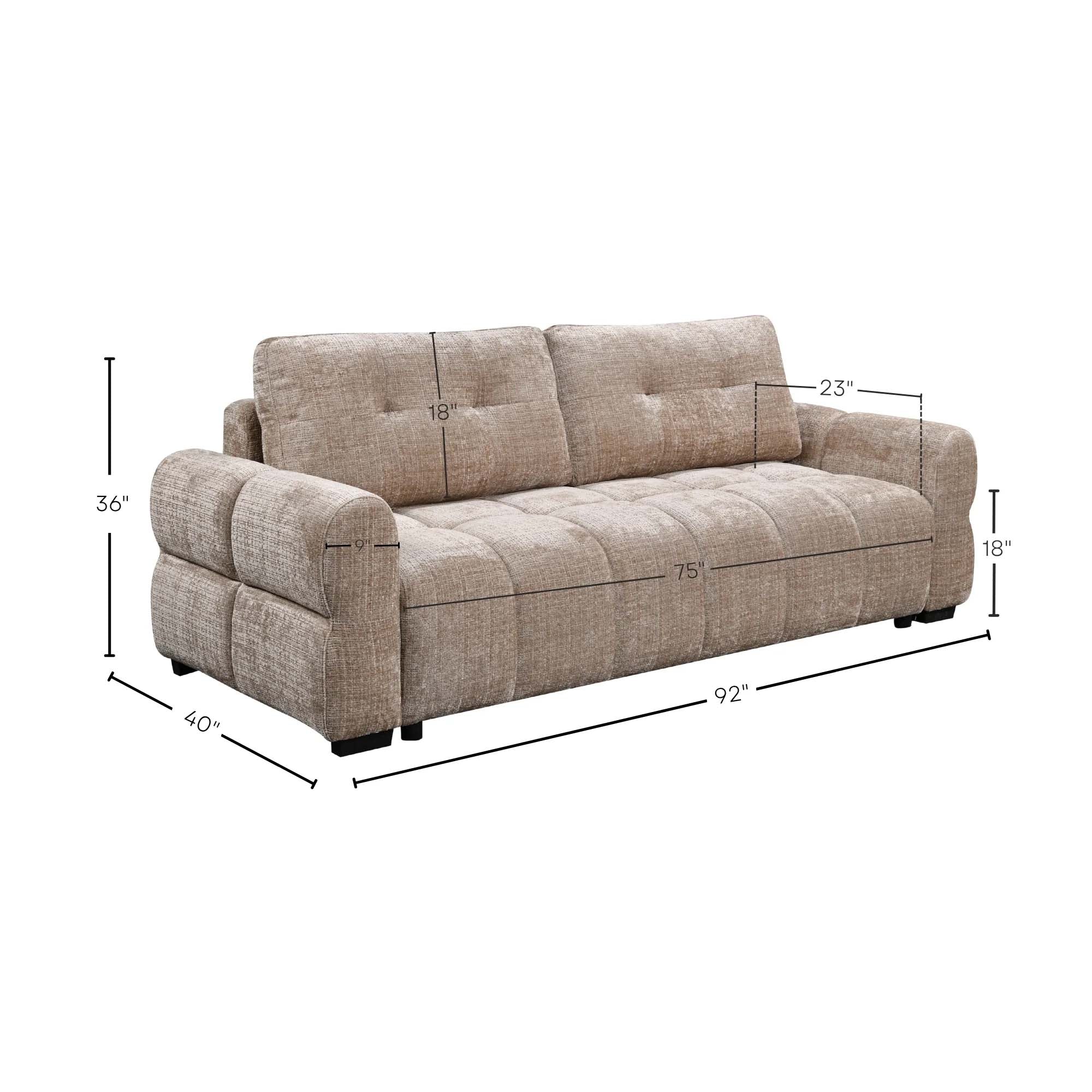 Cara Sofa Sleeper in Beige (Pre-order)