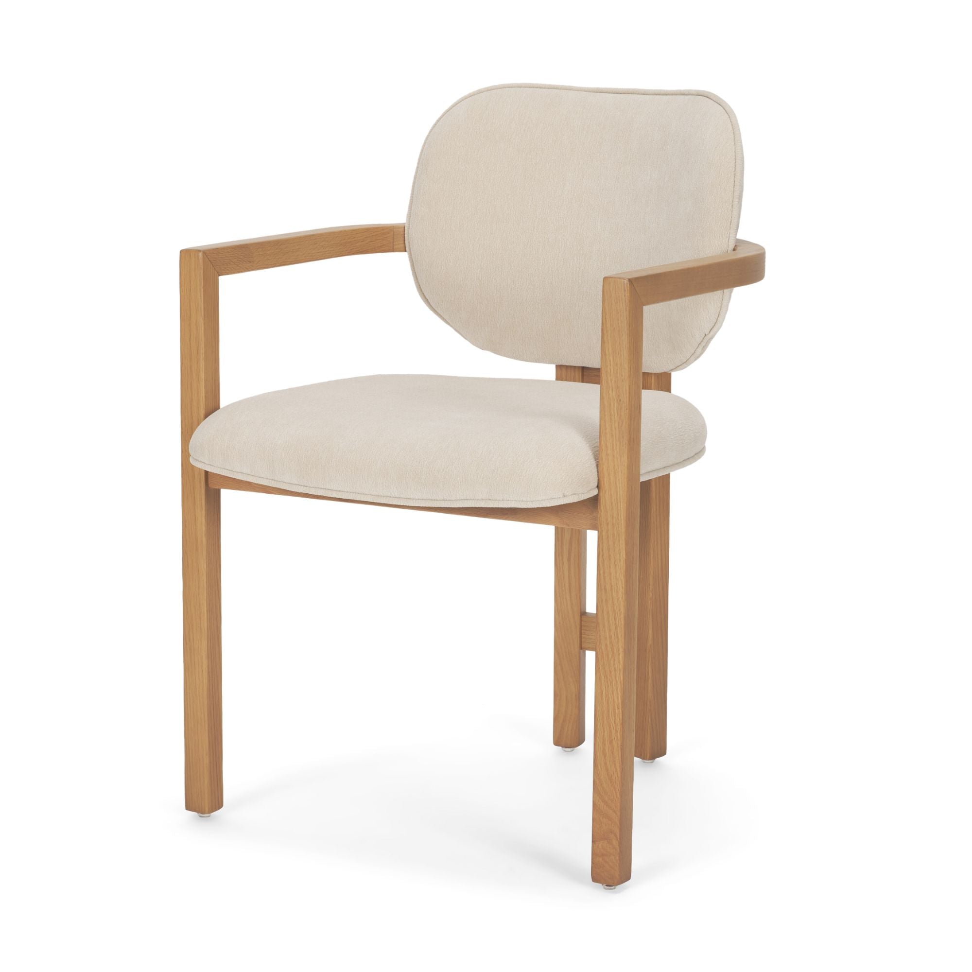 Mercana Carlisle Curved Arm Dining Chair in Cream | CastleUp Experience Centre Online Furniture