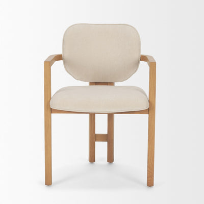 Mercana Carlisle Curved Arm Dining Chair in Cream | CastleUp Experience Centre Online Furniture