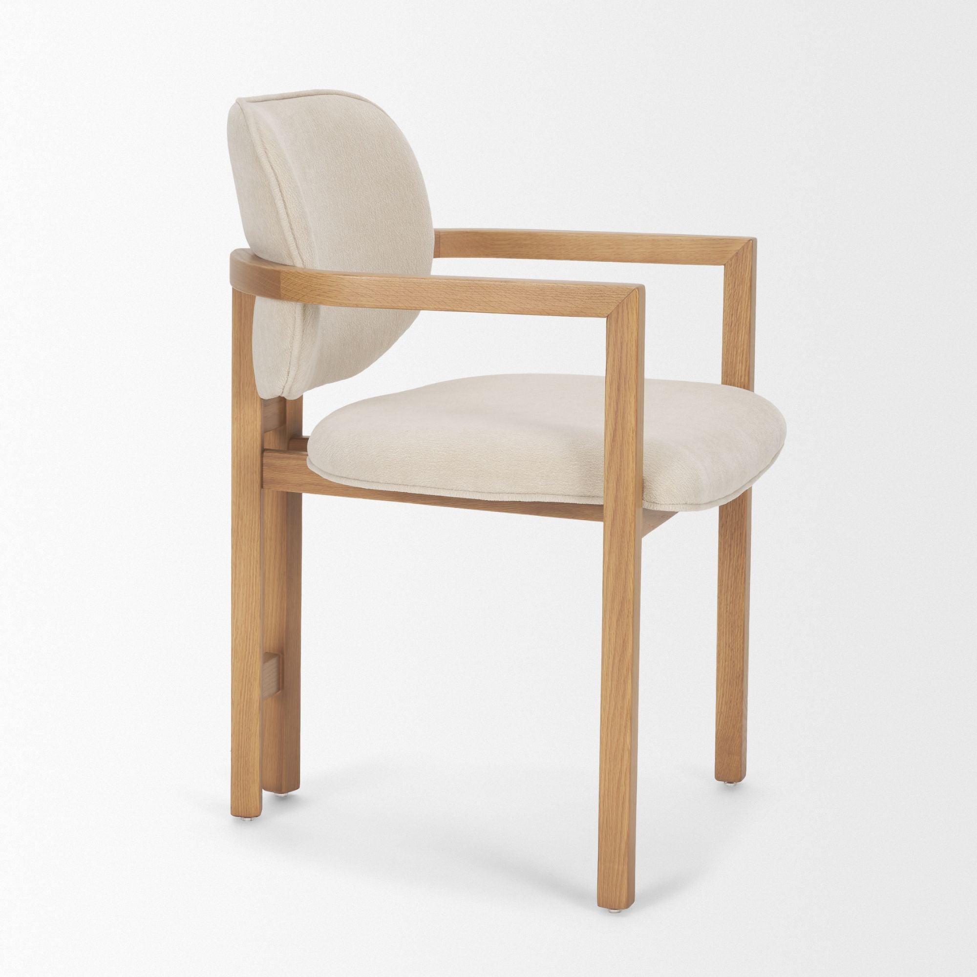 Mercana Carlisle Curved Arm Dining Chair in Cream | CastleUp Experience Centre Online Furniture