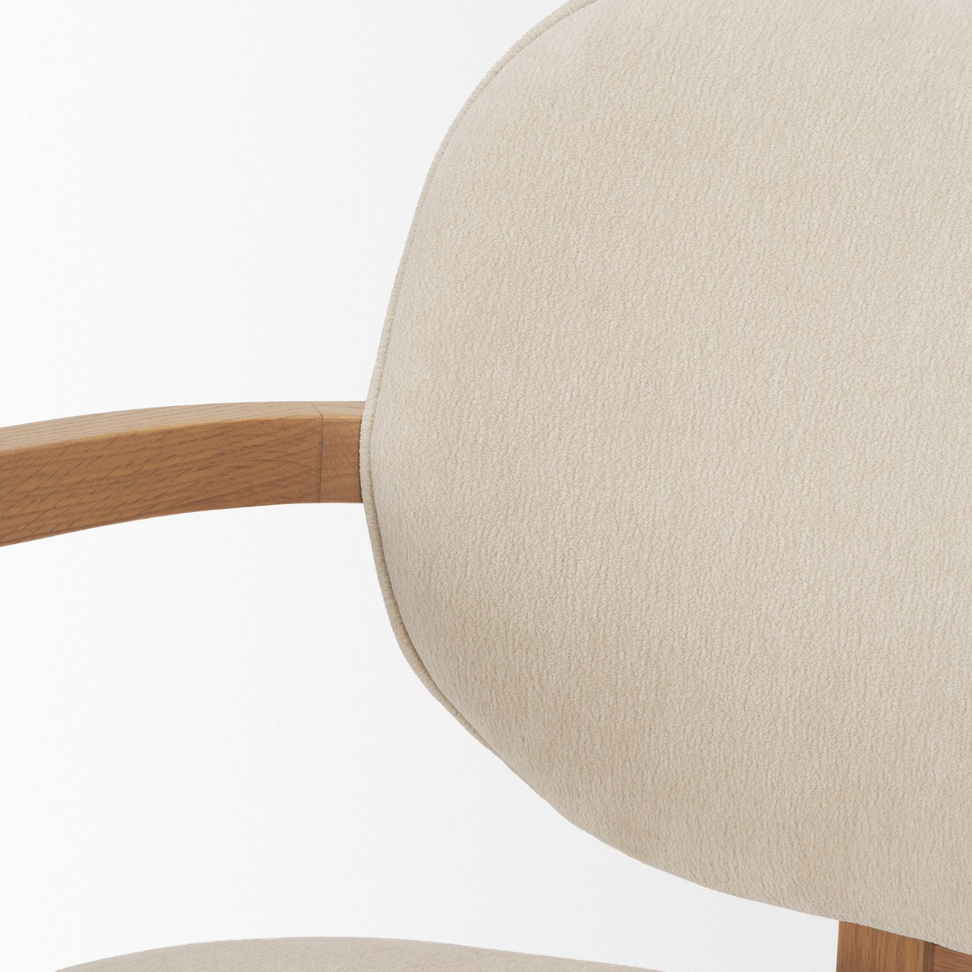 Mercana Carlisle Curved Arm Dining Chair in Cream | CastleUp Experience Centre Online Furniture