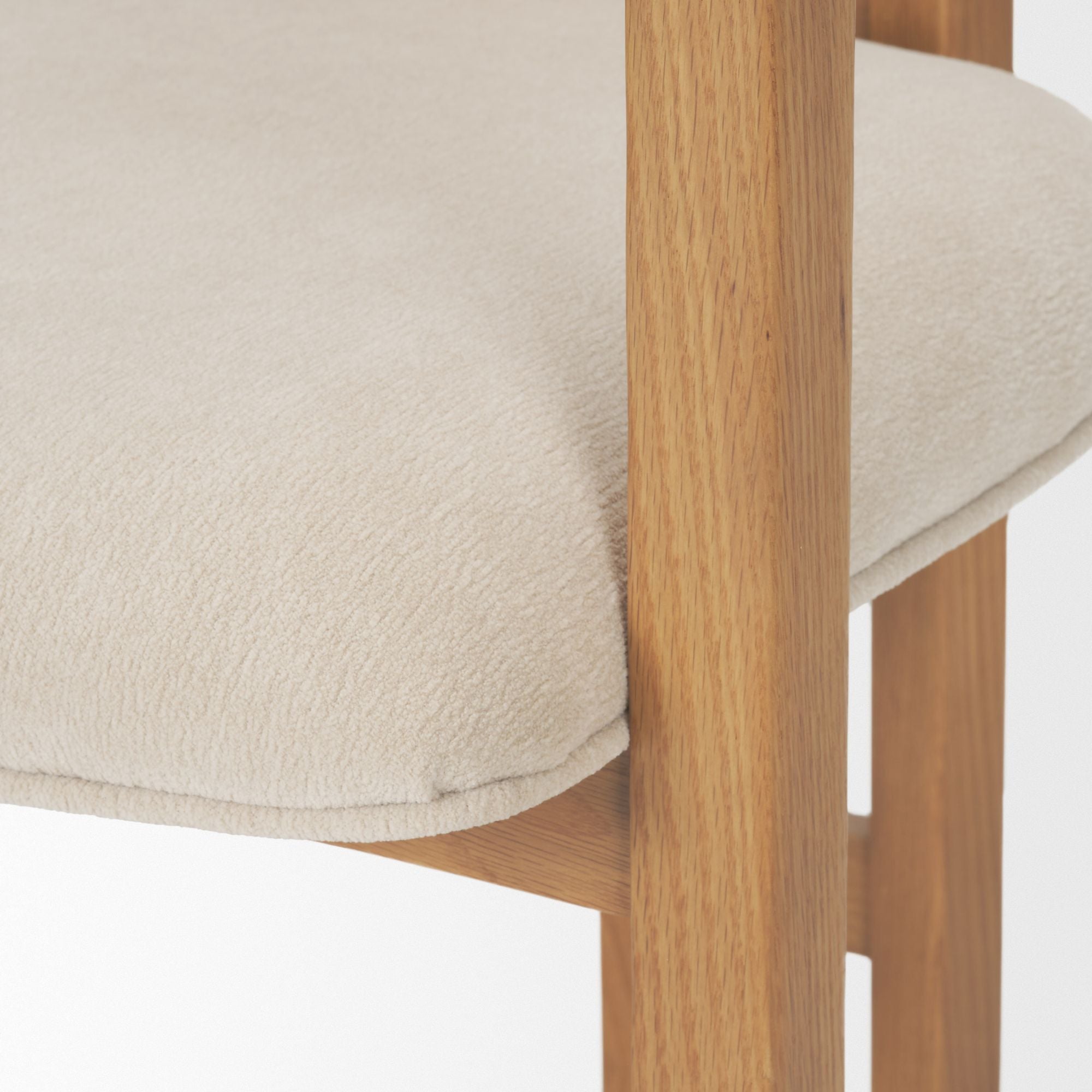 Mercana Carlisle Curved Arm Dining Chair in Cream | CastleUp Experience Centre Online Furniture