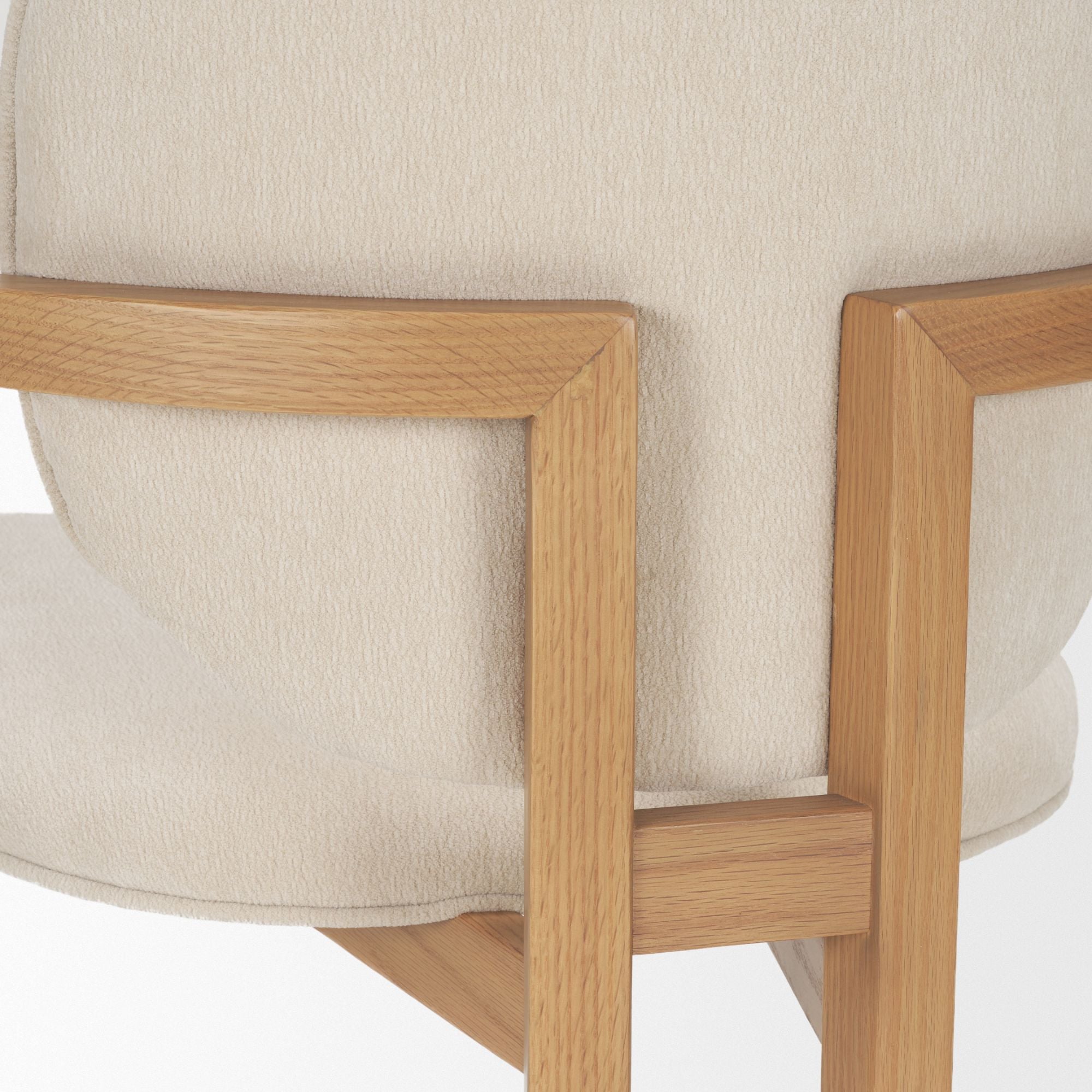 Mercana Carlisle Curved Arm Dining Chair in Cream | CastleUp Experience Centre Online Furniture