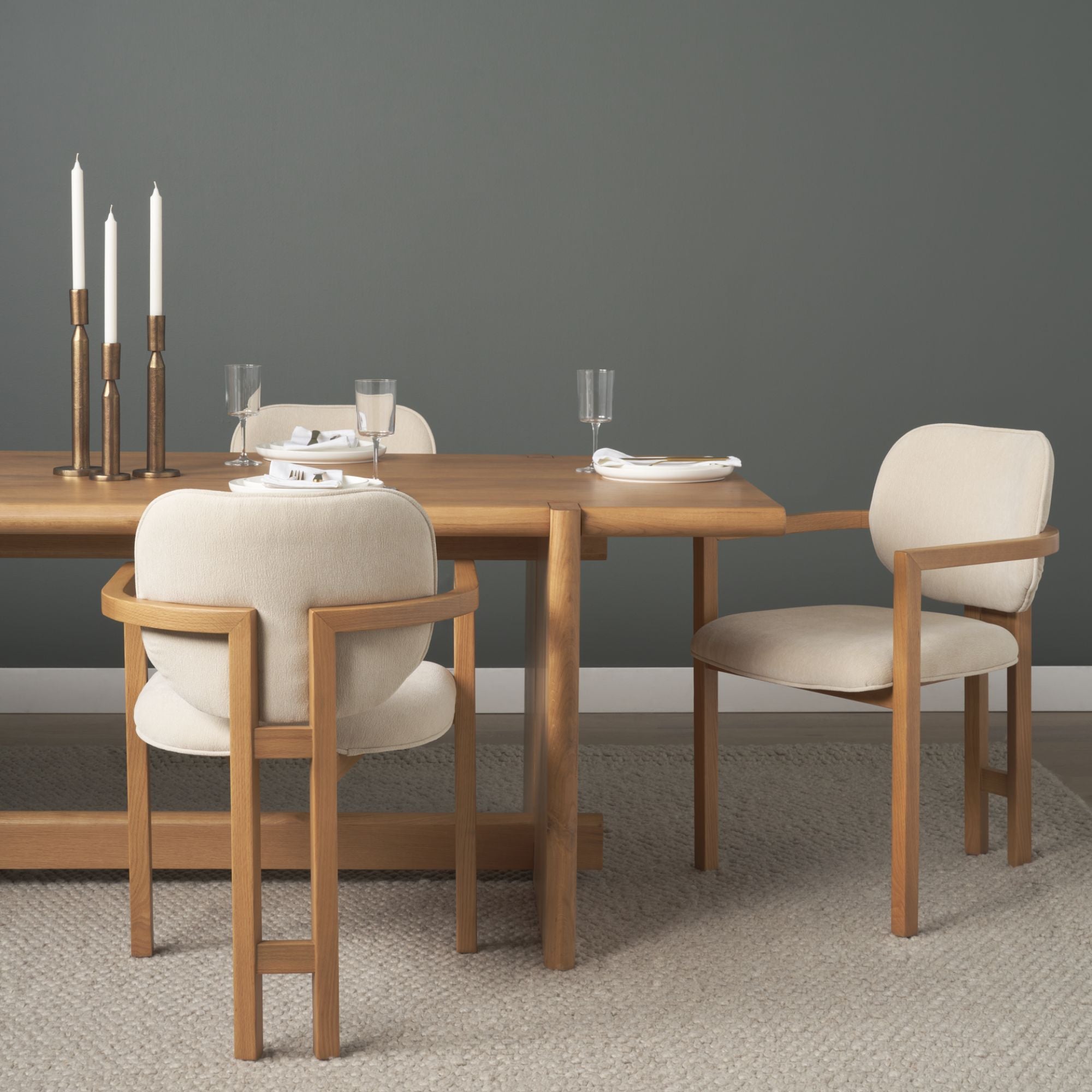 Mercana Carlisle Curved Arm Dining Chair in Cream | CastleUp Experience Centre Online Furniture