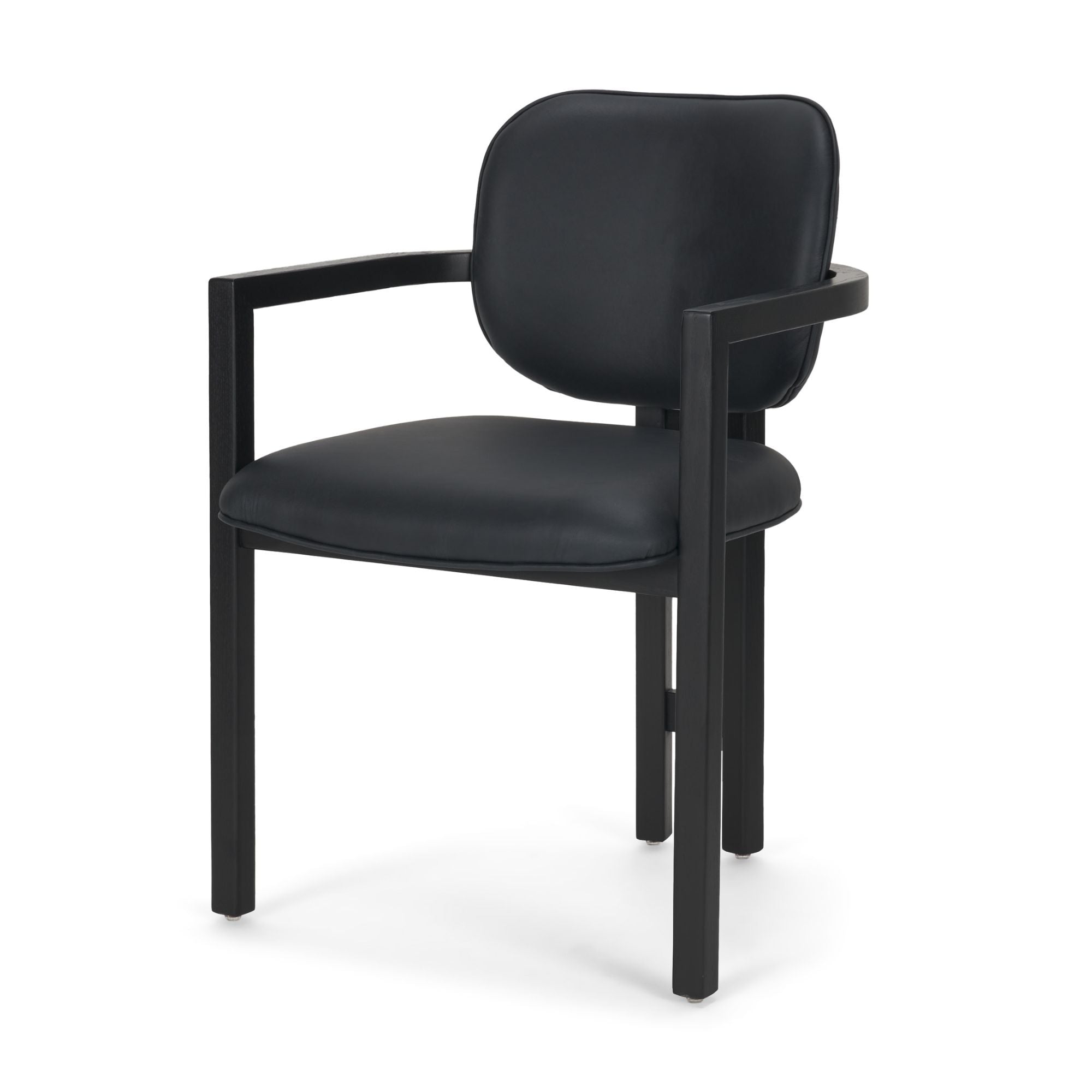 Mercana Carlisle Curved Back Leather Arm Dining Chair Black | CastleUp Experience Centre Online Furniture