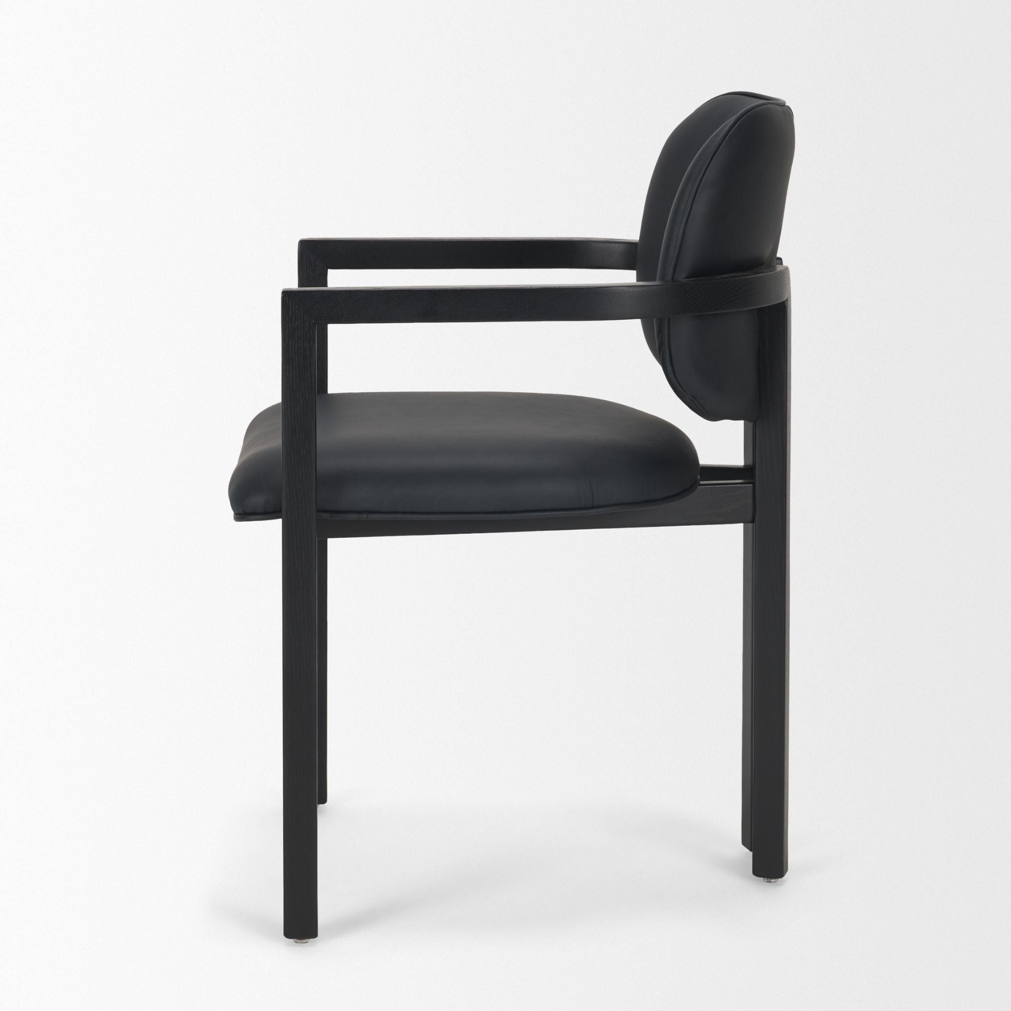 Mercana Carlisle Curved Back Leather Arm Dining Chair Black | CastleUp Experience Centre Online Furniture