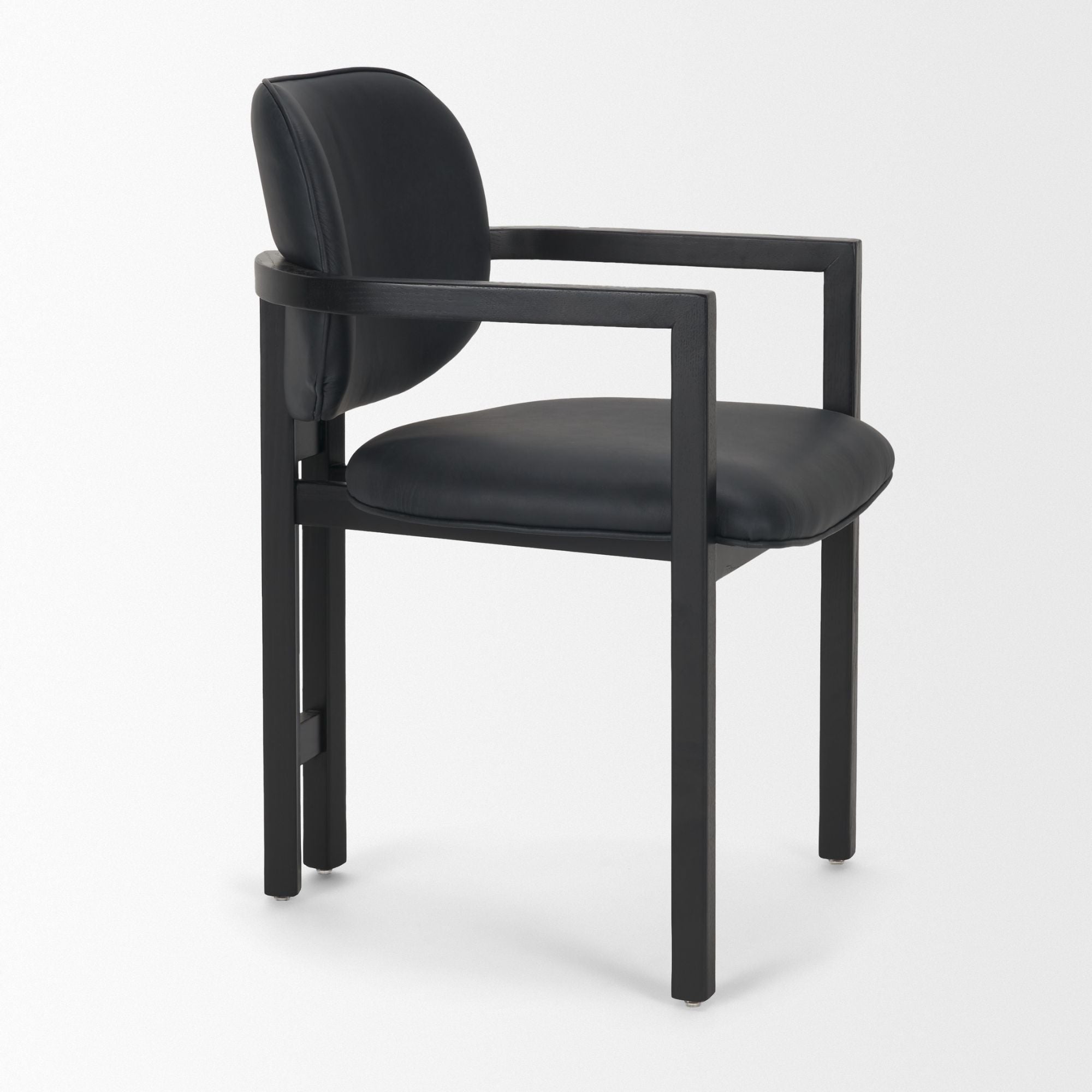Mercana Carlisle Curved Back Leather Arm Dining Chair Black | CastleUp Experience Centre Online Furniture