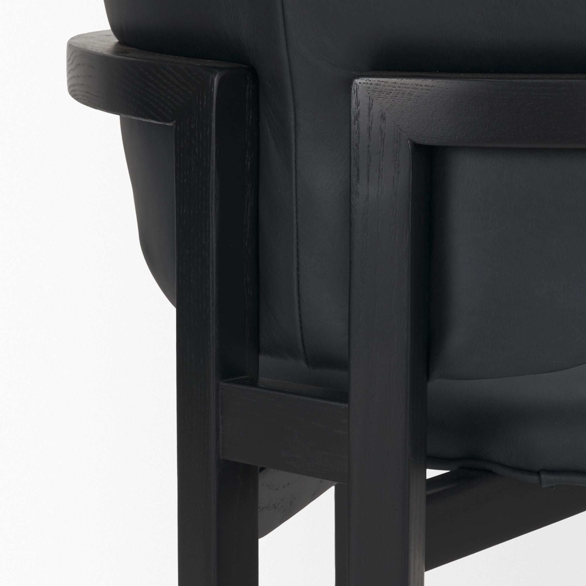 Mercana Carlisle Curved Back Leather Arm Dining Chair Black | CastleUp Experience Centre Online Furniture