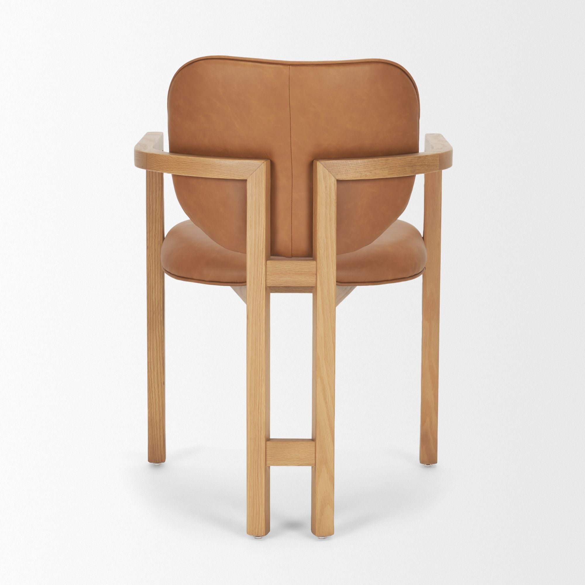 Mercana Carlisle Curved Back Leather Arm Dining Chair in Tan | CastleUp Experience Centre Online Furniture