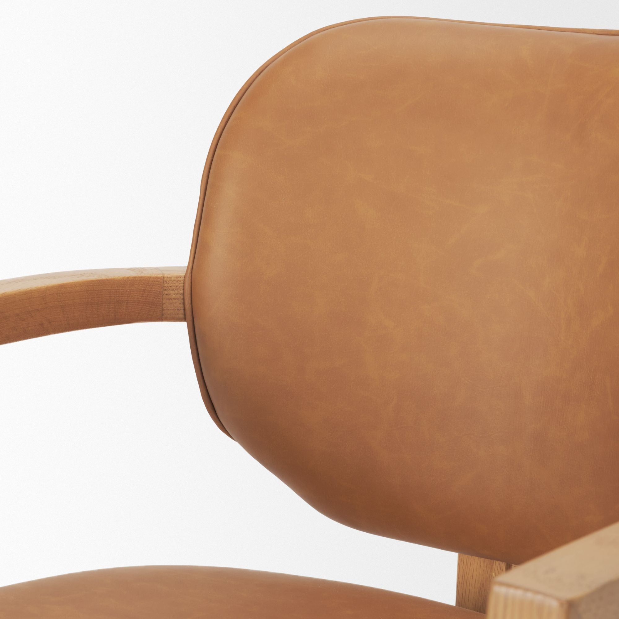 Mercana Carlisle Curved Back Leather Arm Dining Chair in Tan | CastleUp Experience Centre Online Furniture