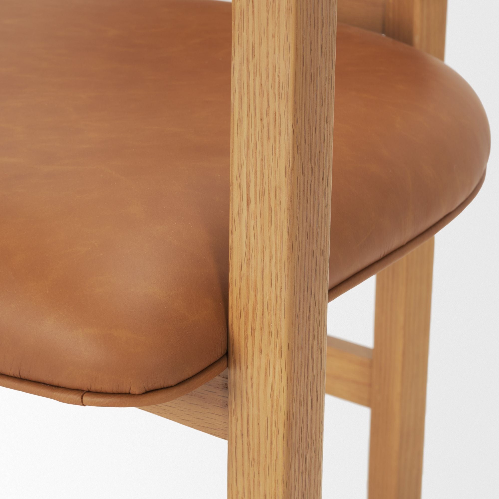Mercana Carlisle Curved Back Leather Arm Dining Chair in Tan | CastleUp Experience Centre Online Furniture