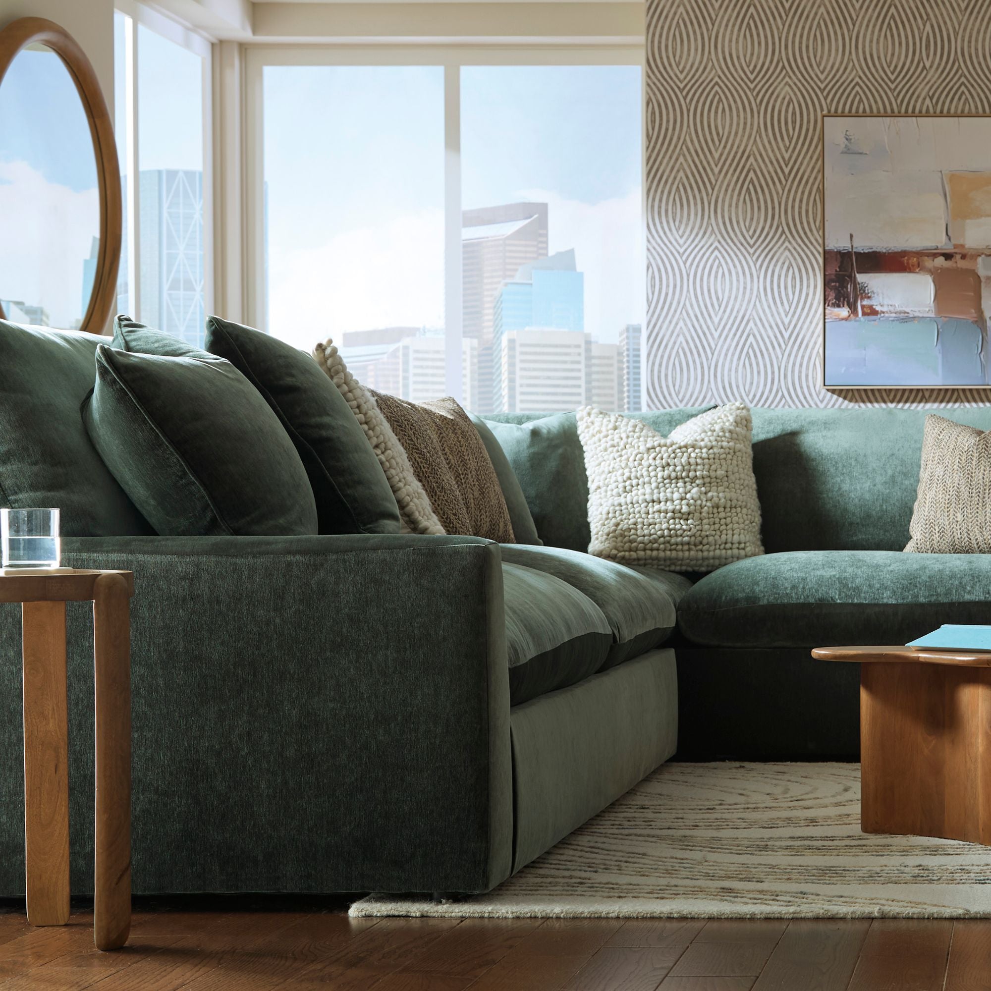 Carriage View 3-piece sectional in jade green by Signature Design by Ashley
