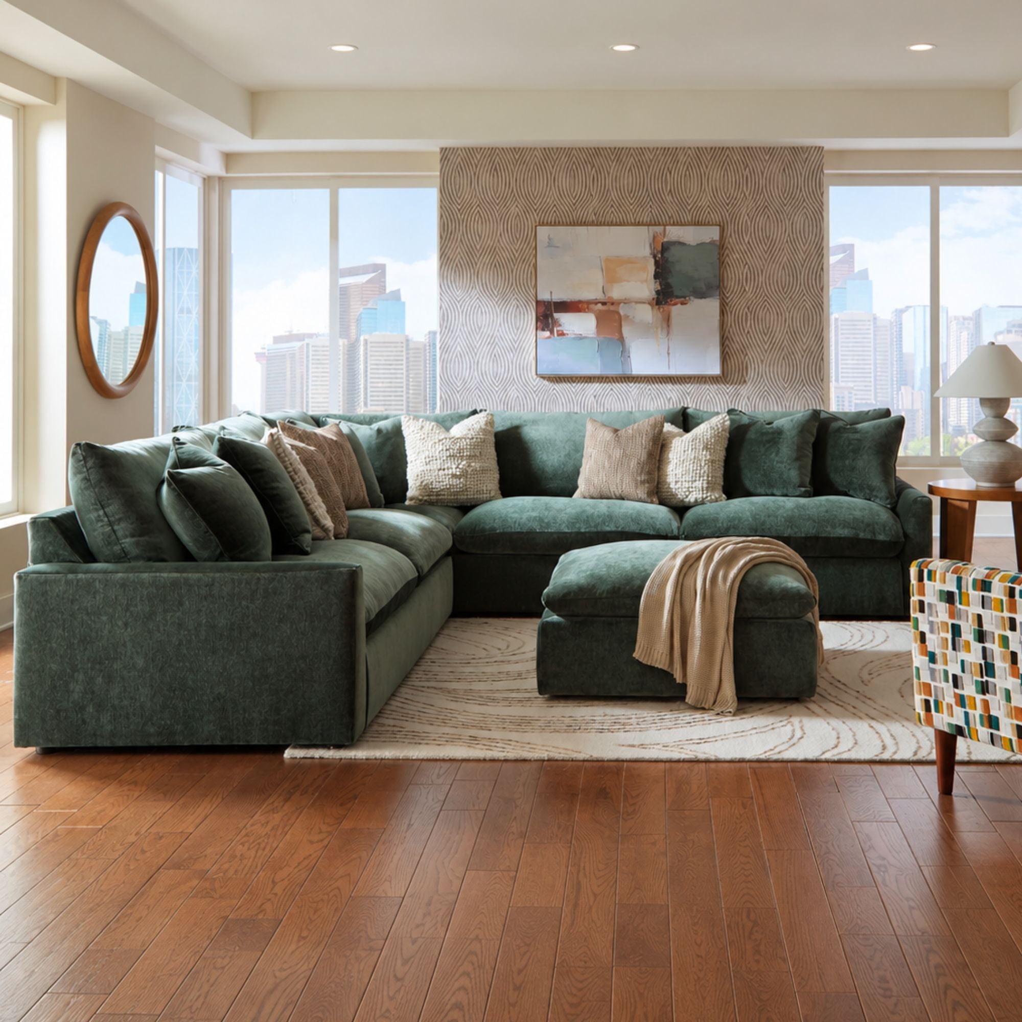 Carriage View 3-piece sectional in jade green by Signature Design by Ashley