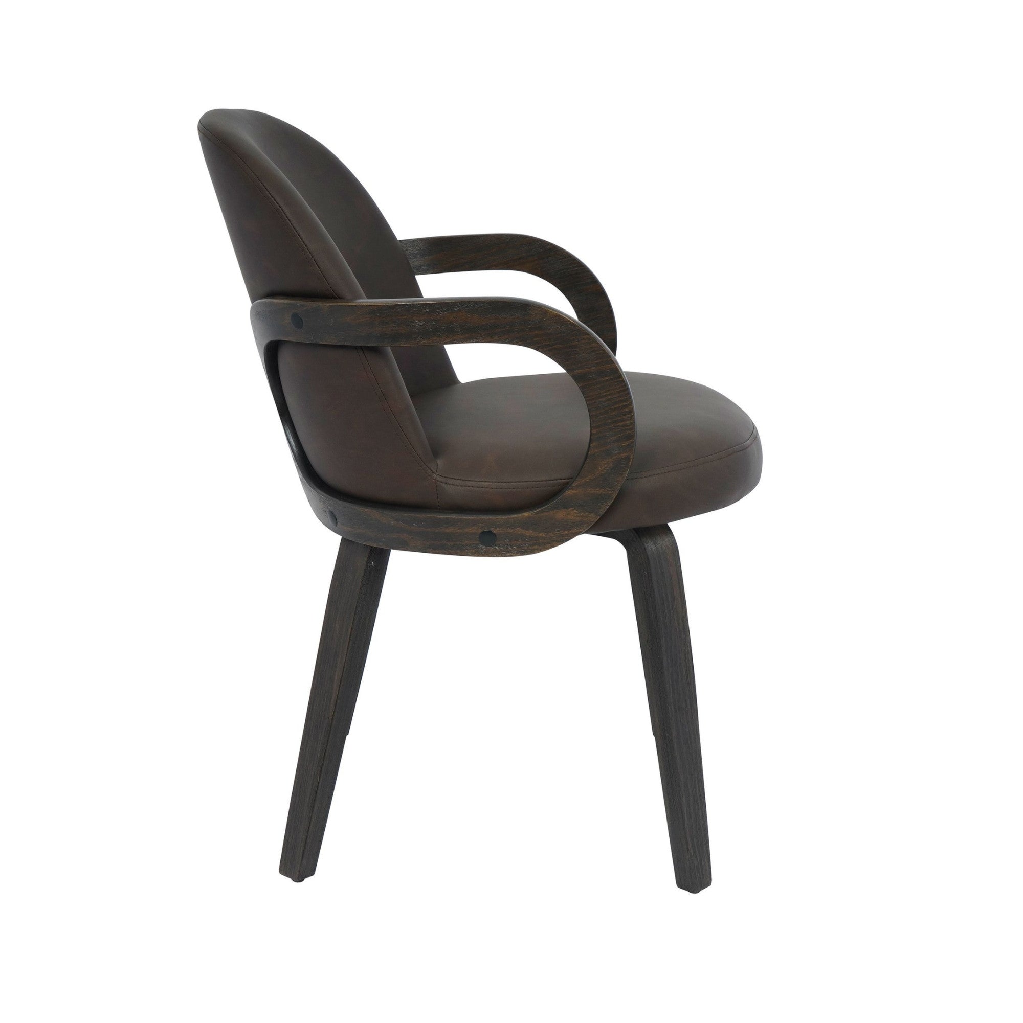 Celest Dining Chair in Brown and Dark Walnut (Set of 2)