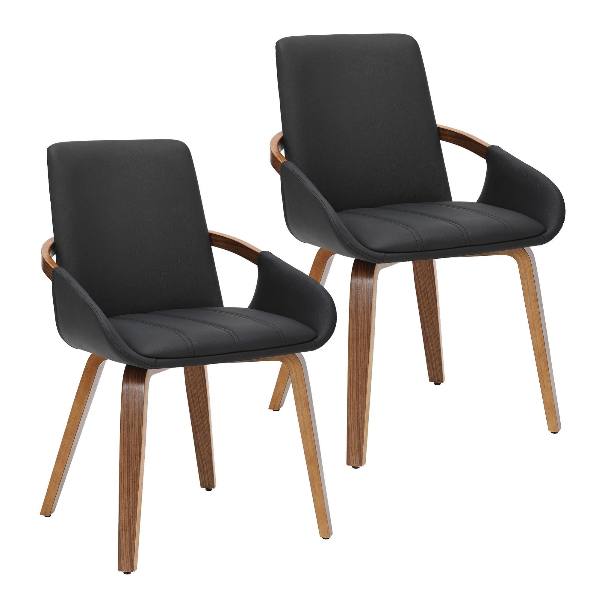 Chaise de salle à manger Caspian moderne du milieu du siècle, couleur sable (lot de 2)