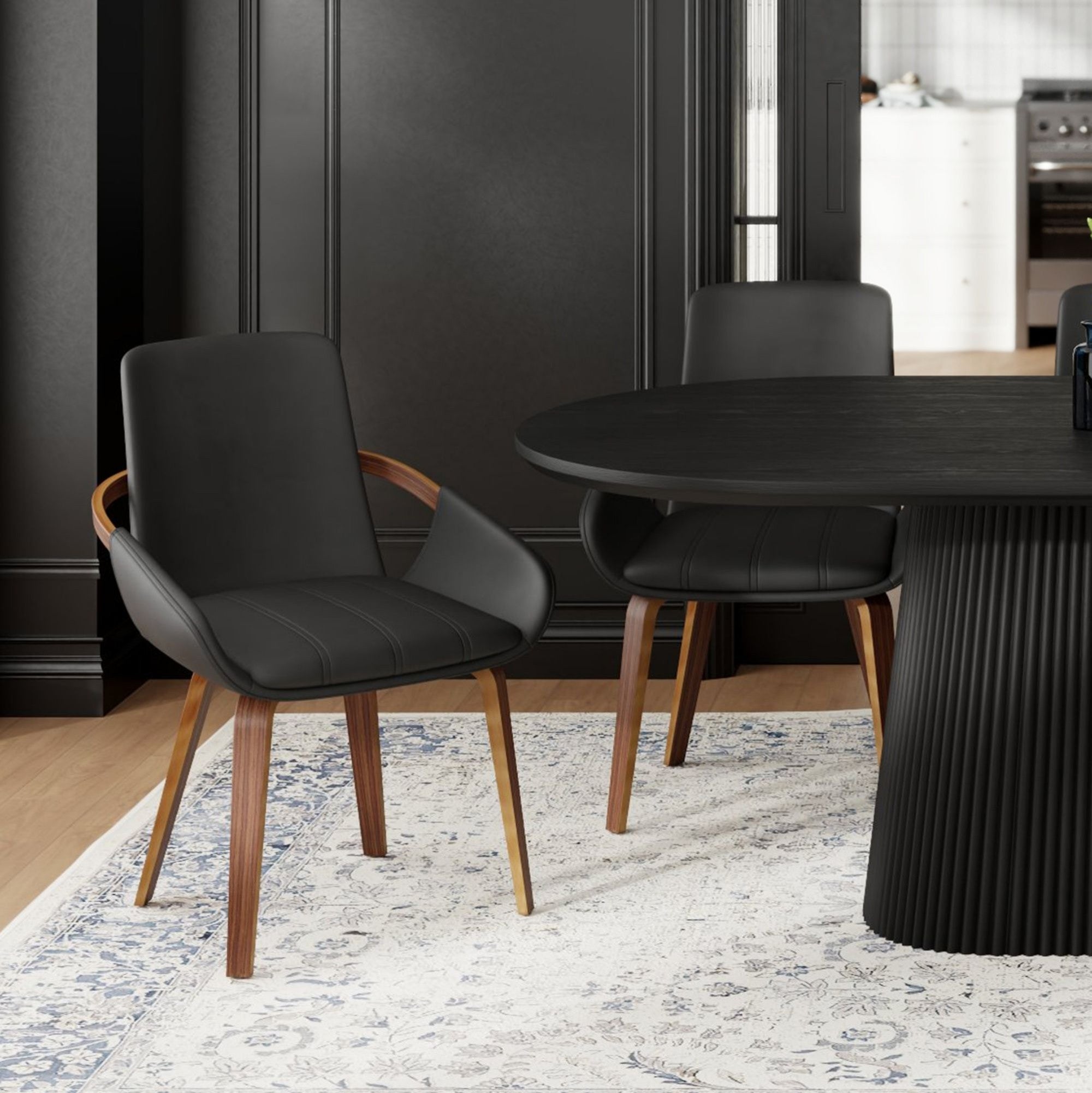 Chaise de salle à manger Caspian moderne du milieu du siècle, couleur sable (lot de 2)