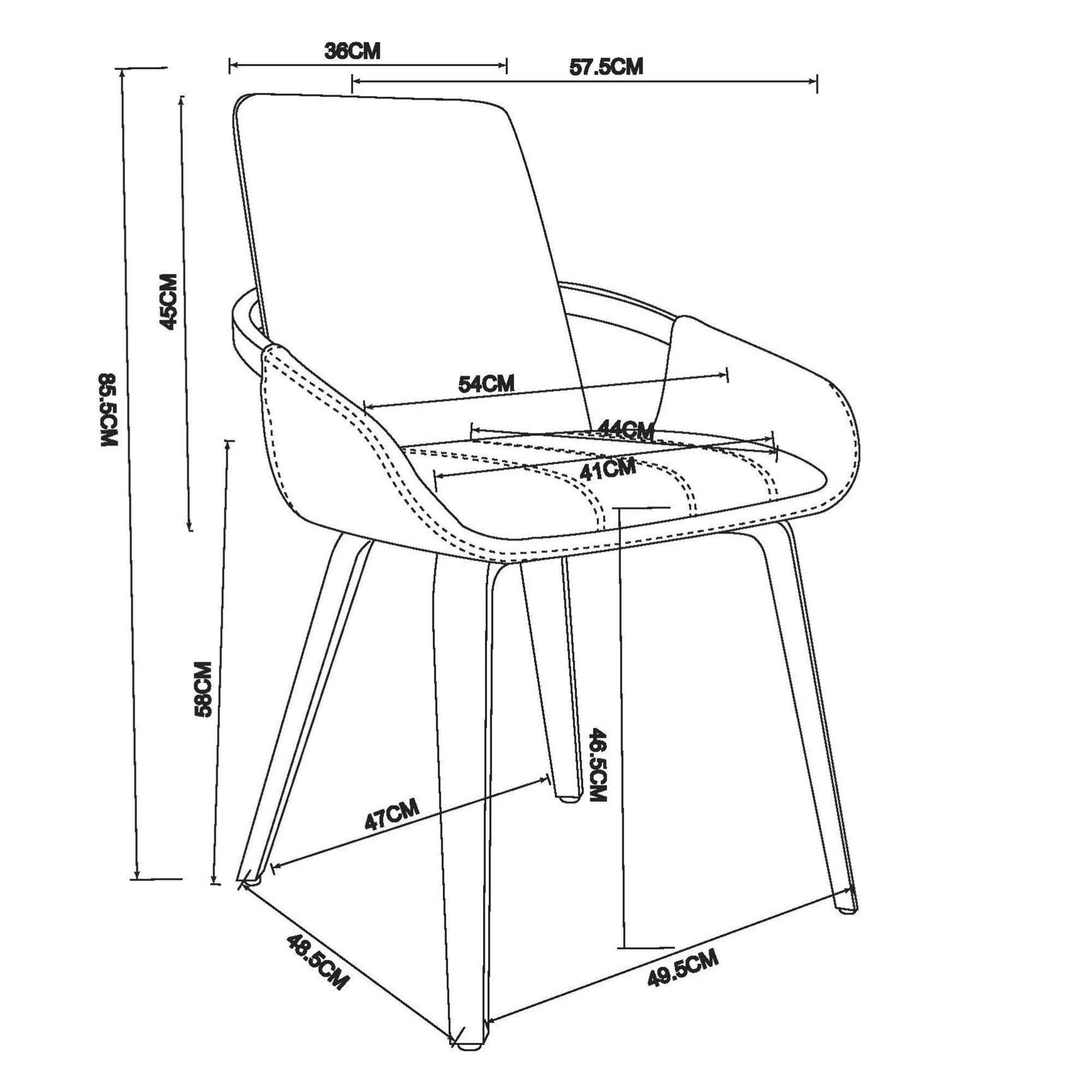 Chaise de salle à manger Caspian moderne du milieu du siècle, couleur sable (lot de 2)