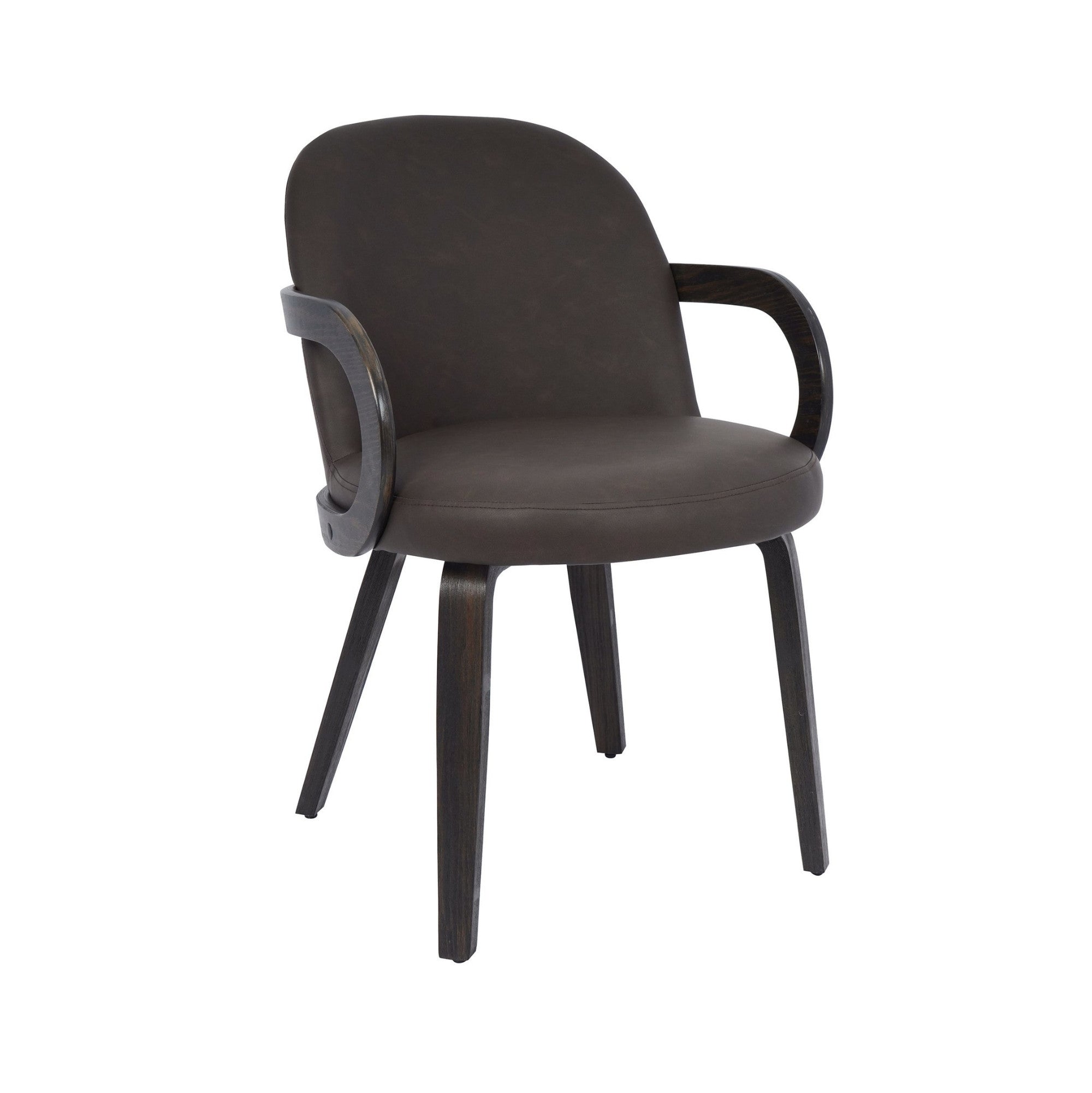 Celest Dining Chair in Brown and Dark Walnut (Set of 2)