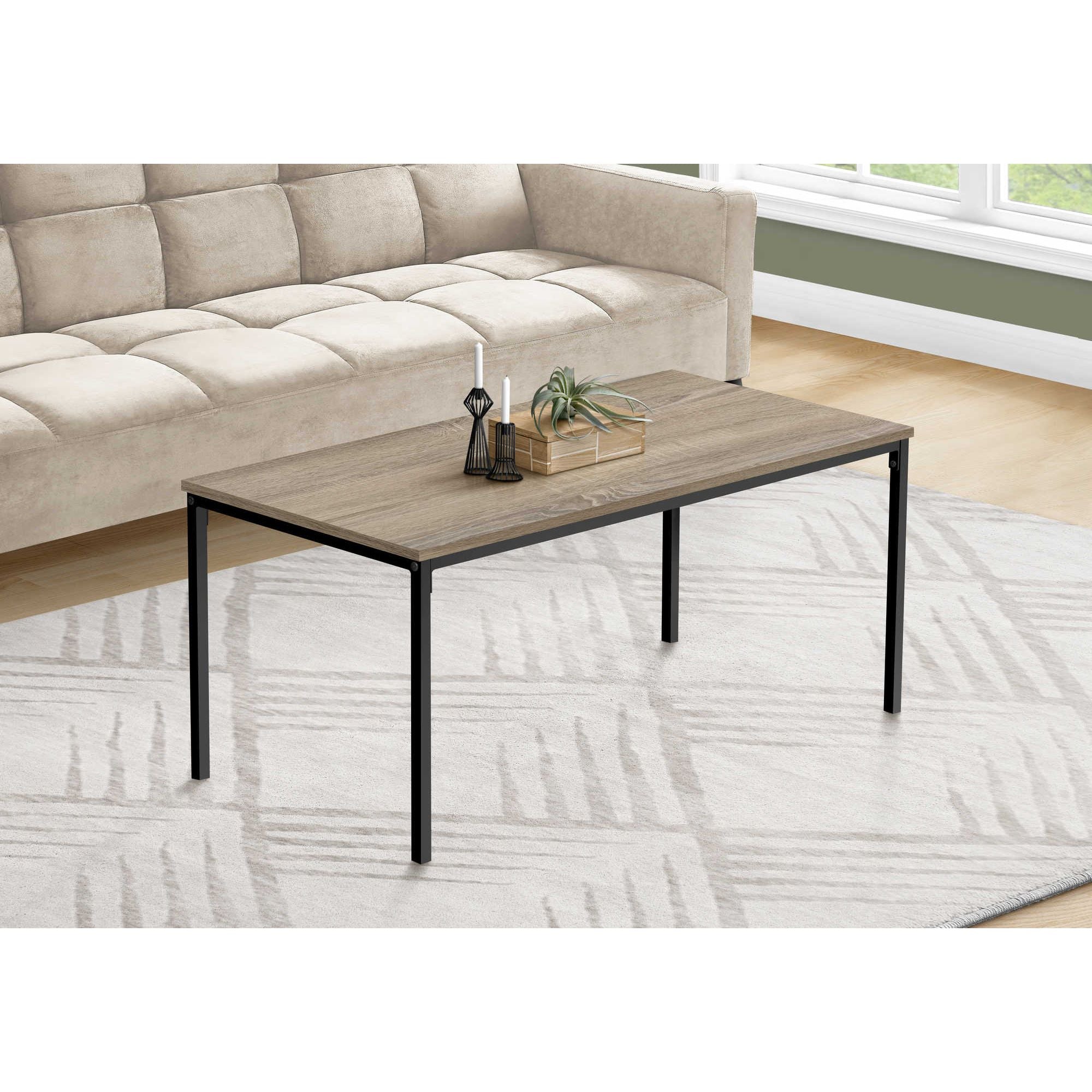 Dark taupe Cavaro coffee table by Monarch Specialties featuring a modern design with clean lines and a sturdy surface.
