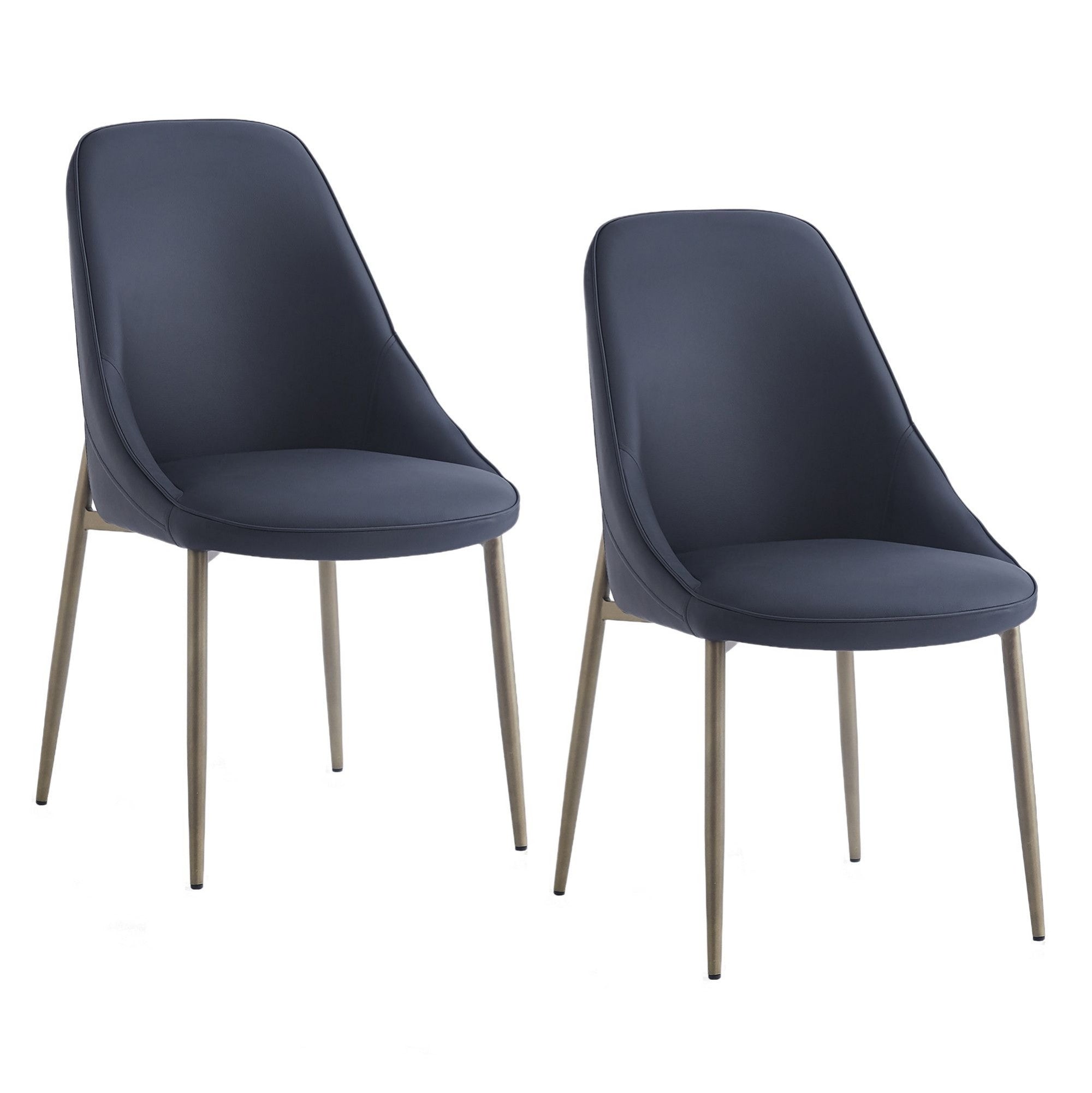 Cleo Dining Chair in Black and Aged Gold (Set of 2)