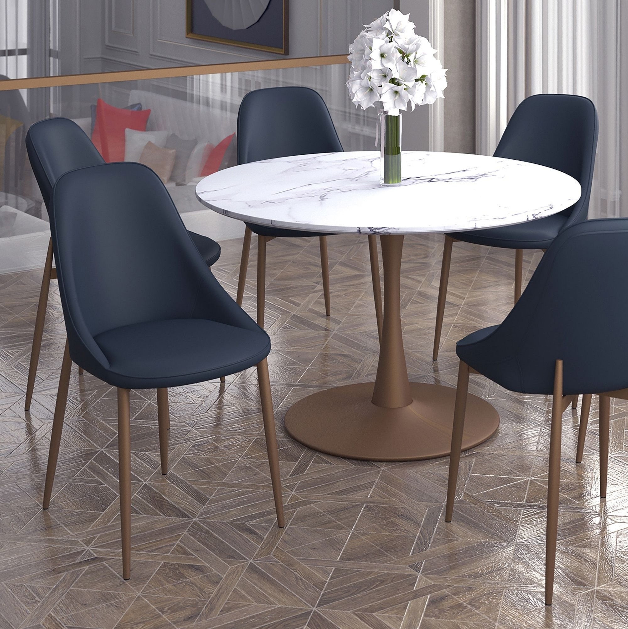 Cleo Dining Chair in Black and Aged Gold (Set of 2)