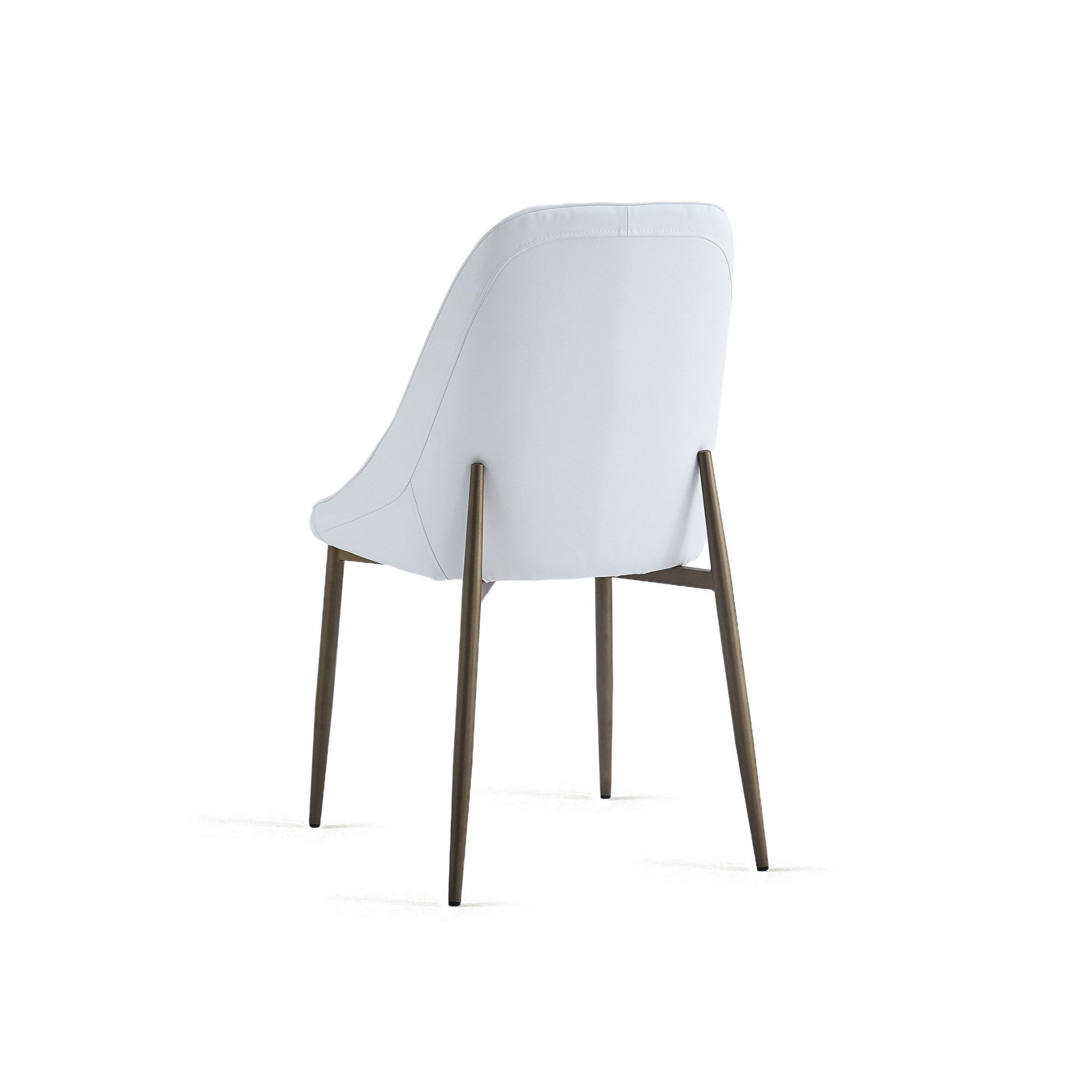 Cleo Dining Chair in White and Aged Gold (Set of 2)