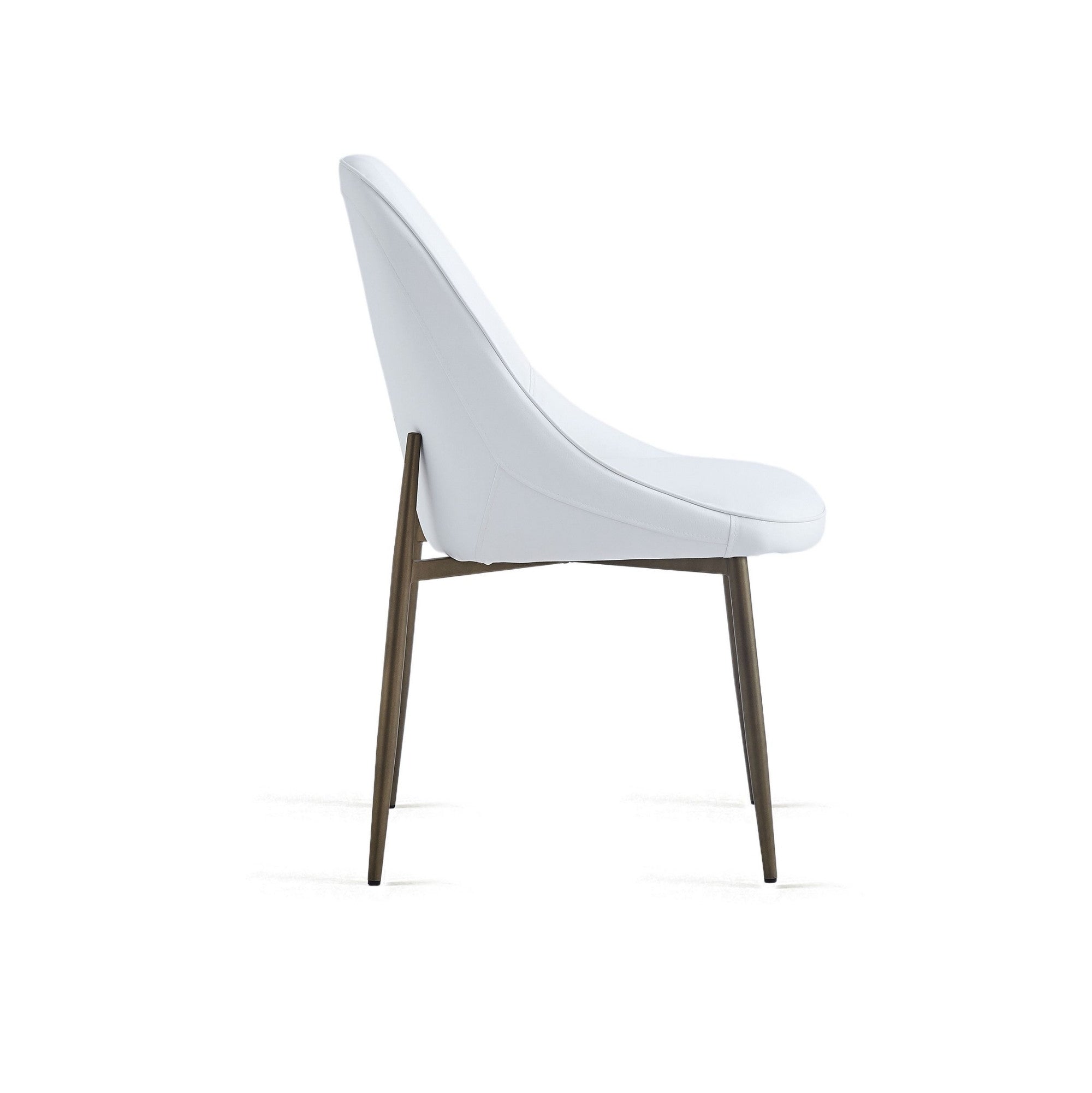 Cleo Dining Chair in White and Aged Gold (Set of 2)
