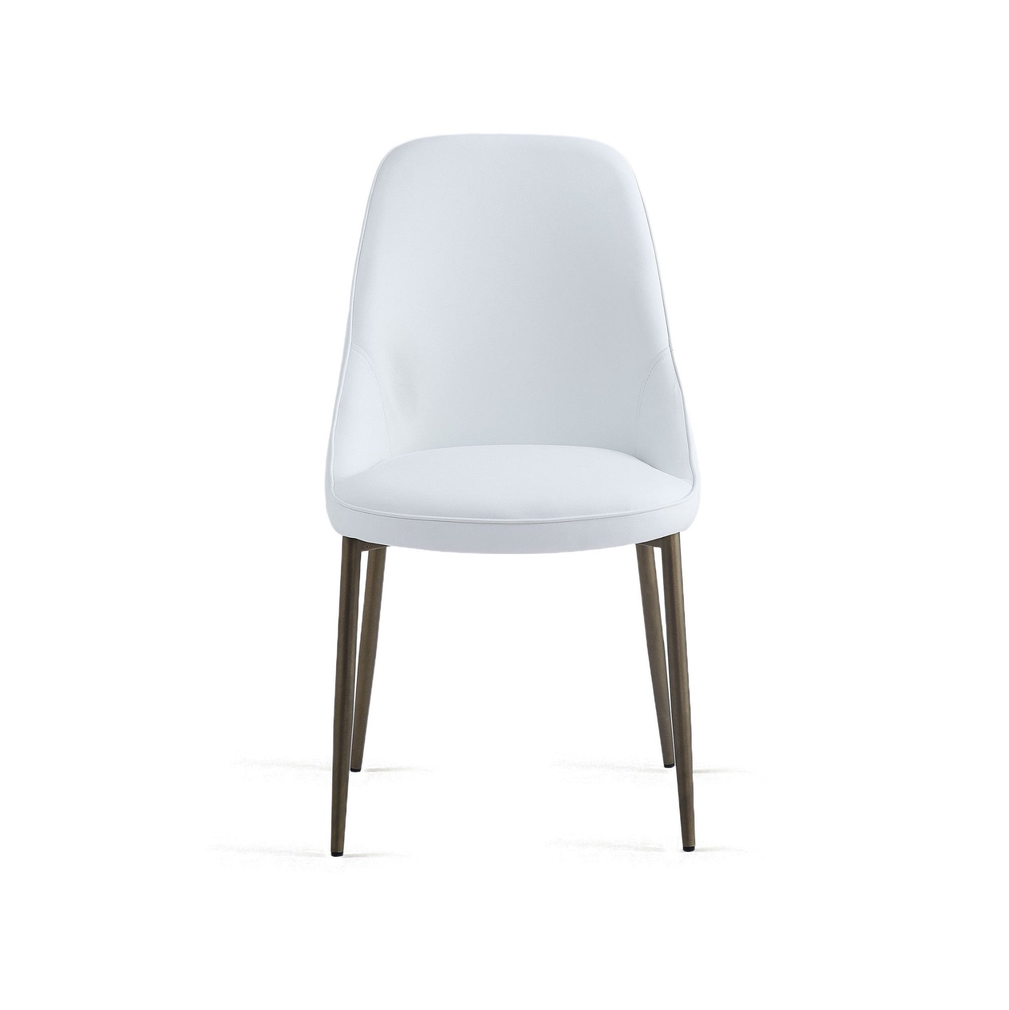 Cleo Dining Chair in White and Aged Gold (Set of 2)