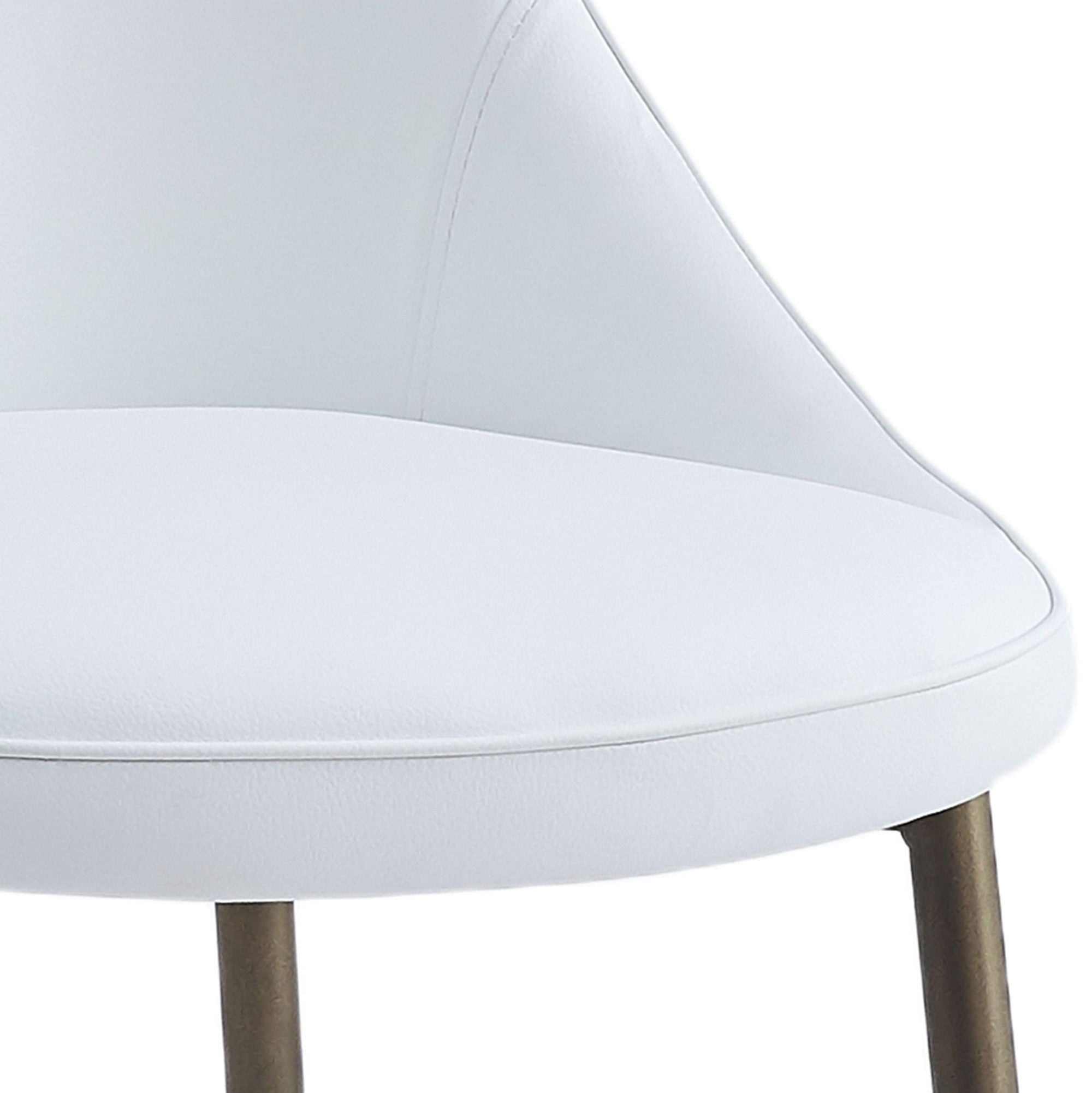 Cleo Dining Chair in White and Aged Gold (Set of 2)