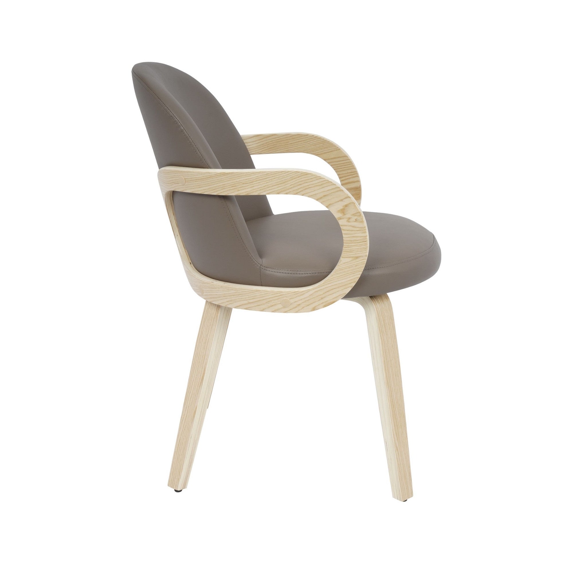 Celest Dining Chair in Dark Taupe and Natural (Set of 2)
