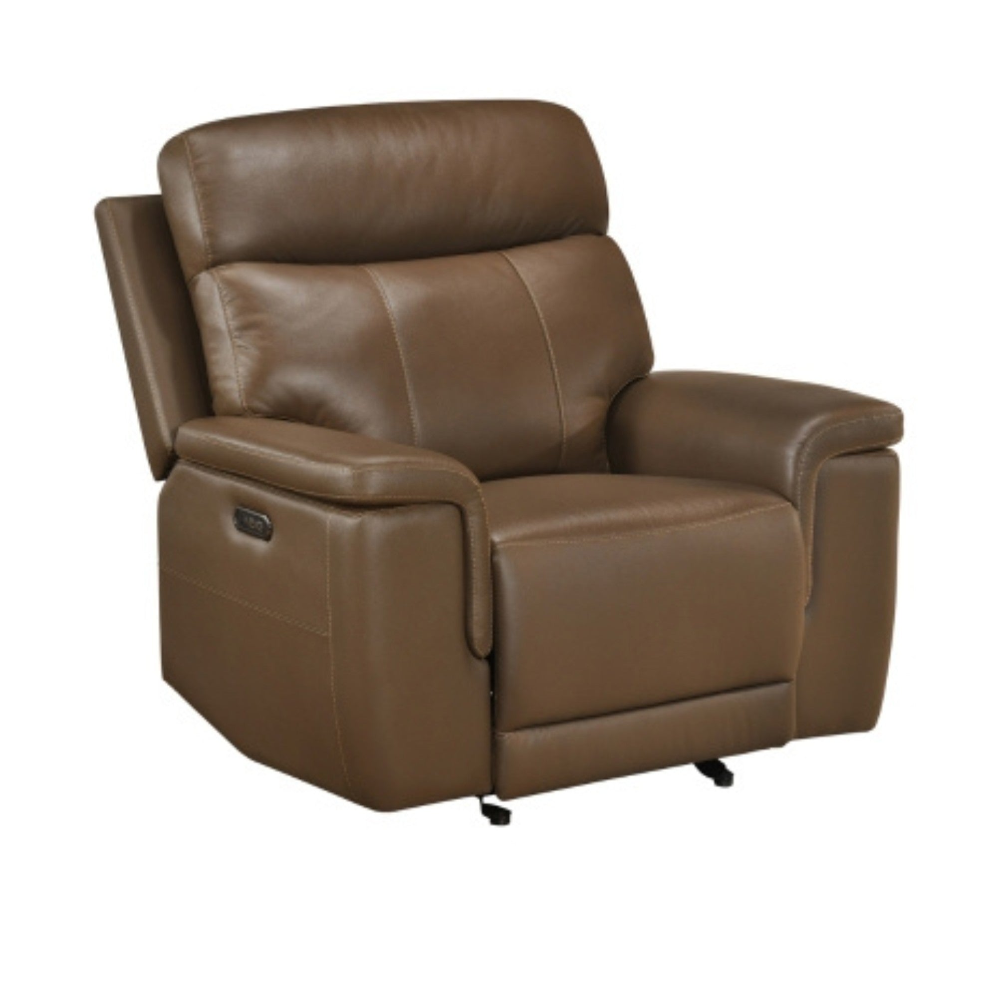 Celestia Leather Power Glider Reclining Chair Brown