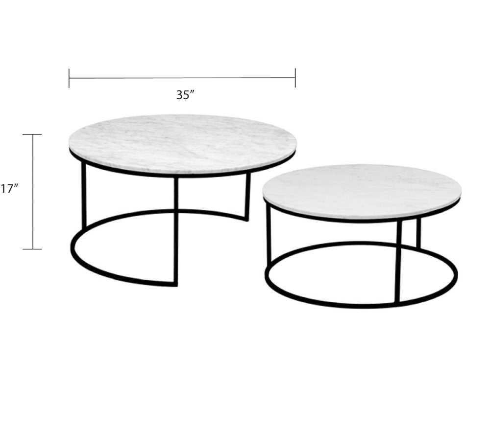 Celine Marble Nesting Coffee Table - Black.
