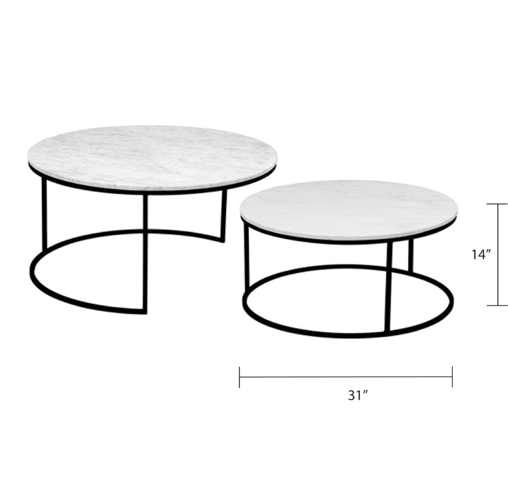 Celine Marble Nesting Coffee Table - Black.