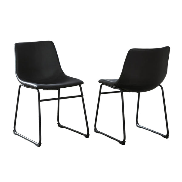 Set of two black Centiar dining chairs by Signature Ashley with upholstered seats and sleek modern design.
