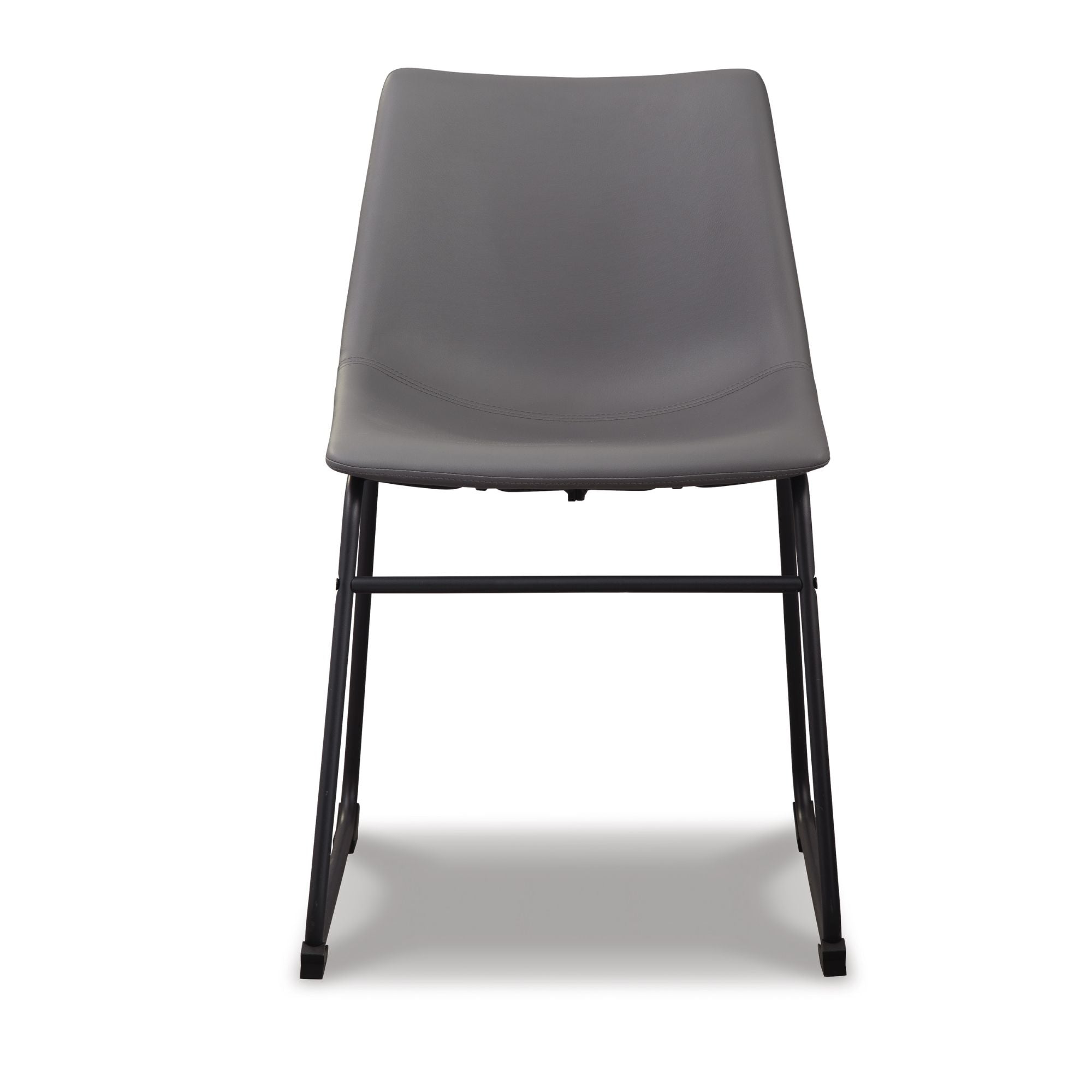 Set of two grey Signature Ashley Centiar UPH dining chairs with modern design and cushioned seats, perfect for dining rooms.