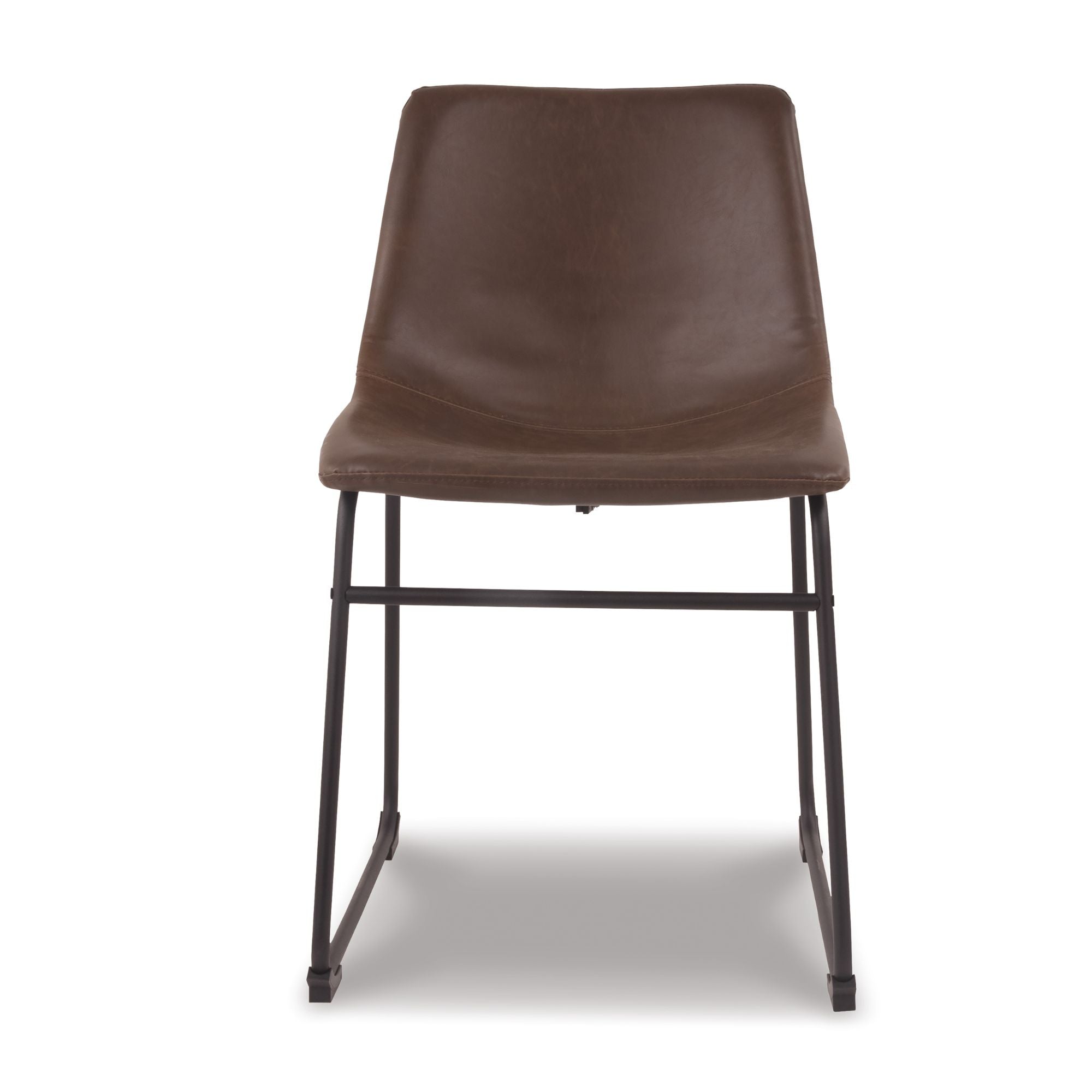 Set of two brown Centiar UPH dining chairs by Signature Ashley with cushioned seats and sleek wooden legs.
