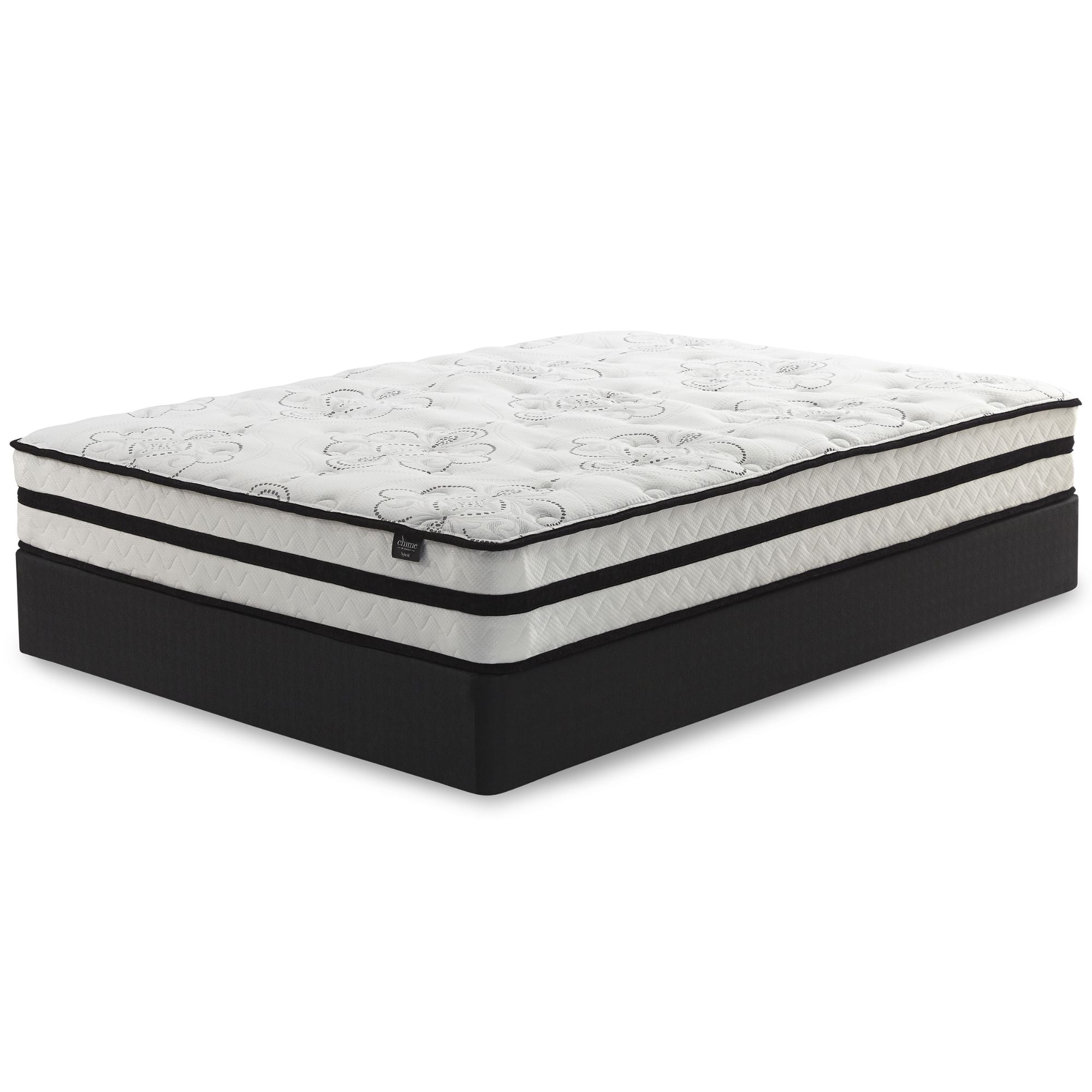 Signature Ashley Chime 10-inch ultra plush hybrid mattress with soft, plush surface and supportive base, ideal for comfortable sleep.
