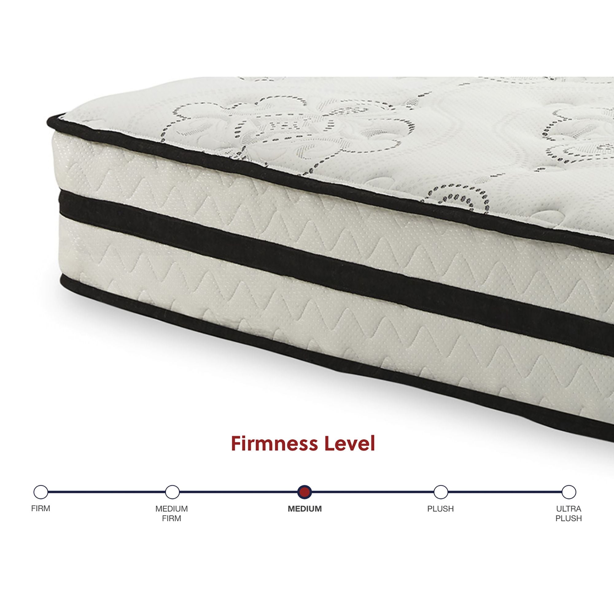 Signature Ashley Chime 10-inch ultra plush hybrid mattress with soft, cushioned surface and supportive base, ideal for restful sleep.
