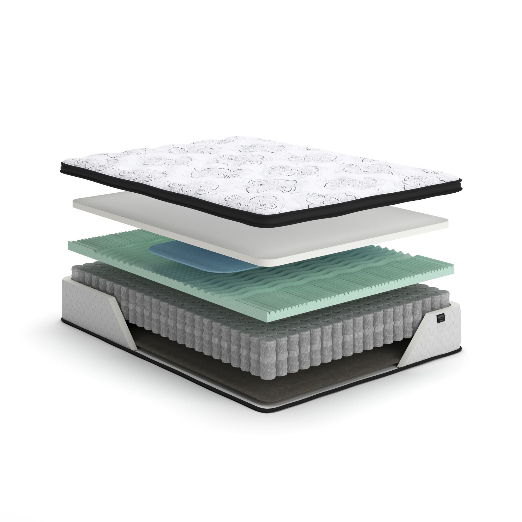 Signature Ashley Chime 12-inch ultra plush hybrid mattress showing soft, plush surface with memory foam and pocketed coil support.