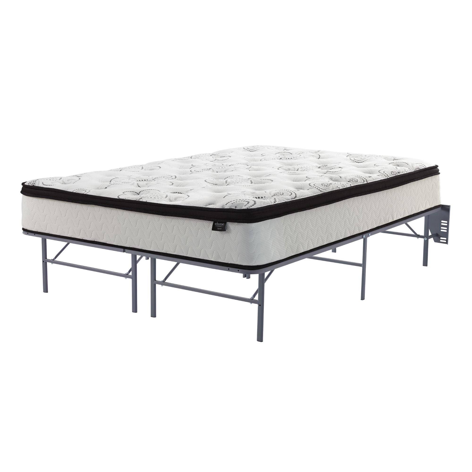 Signature Ashley Chime 12-inch ultra plush hybrid mattress with soft fabric cover and plush pillow top for comfort and support.