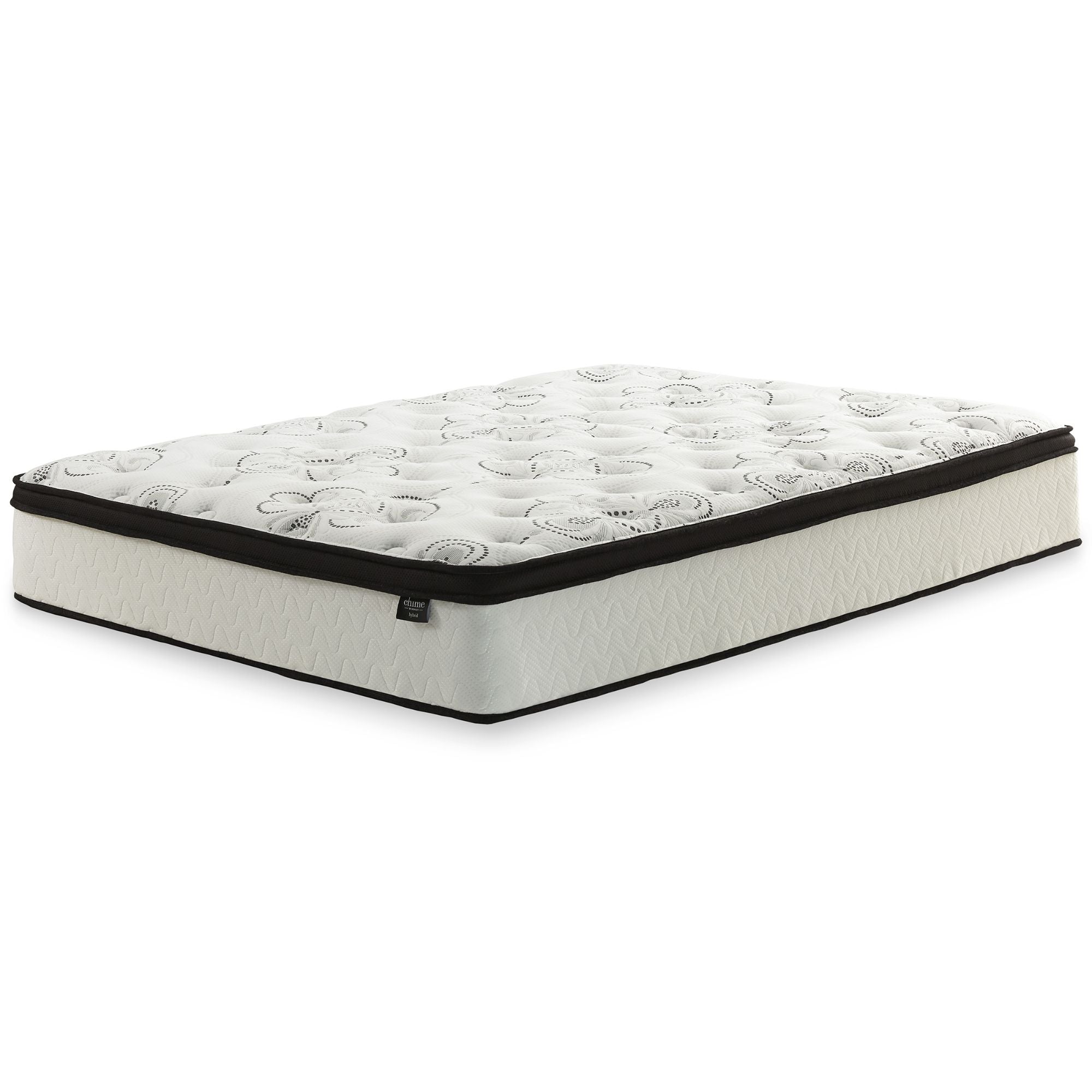 Soft, plush hybrid mattress by Signature Ashley, 12 inches thick with a comfortable, luxurious surface and supportive design.