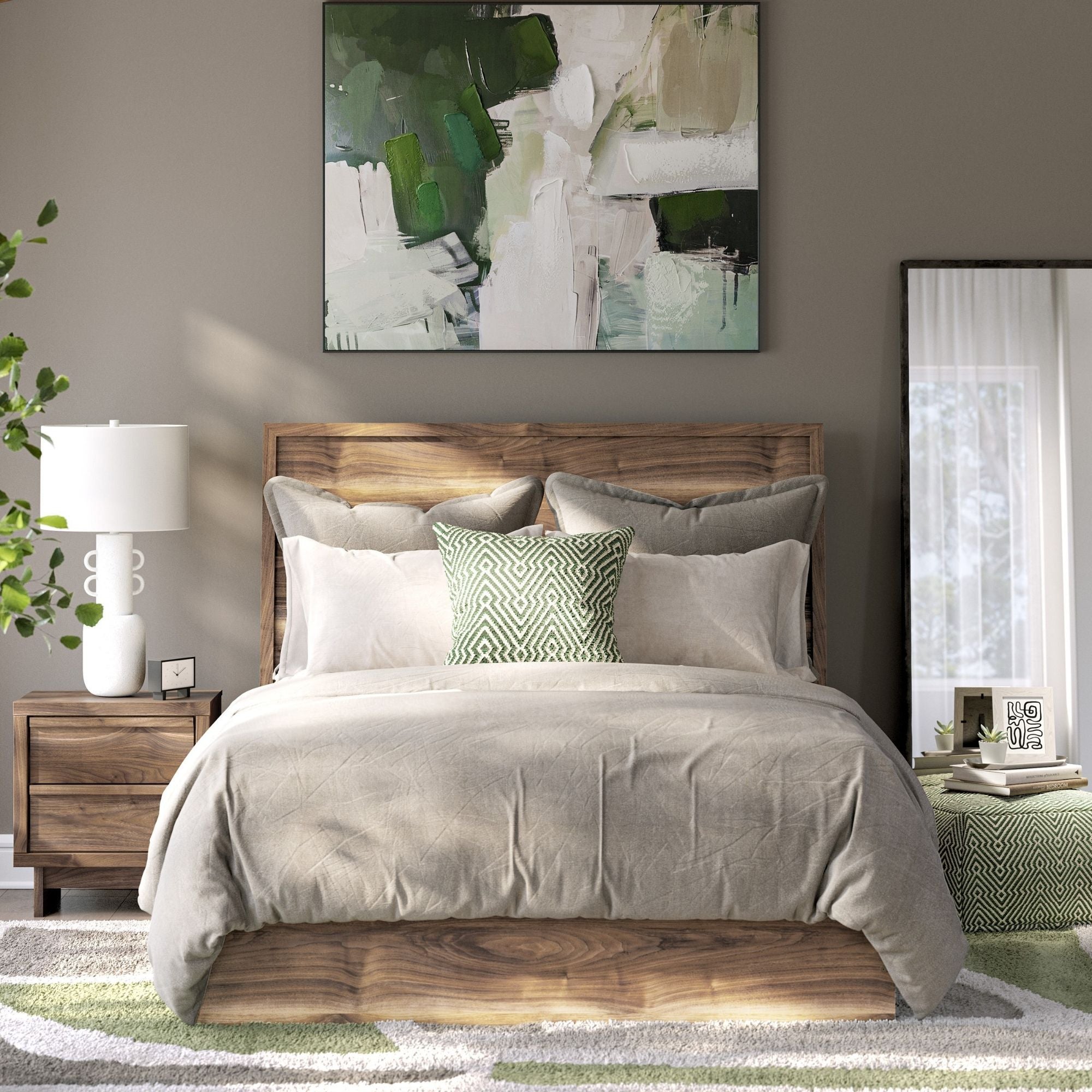 Signature Ashley Chirason panel bed with built-in storage drawers, featuring a modern wood finish and sleek design for contemporary bedrooms.