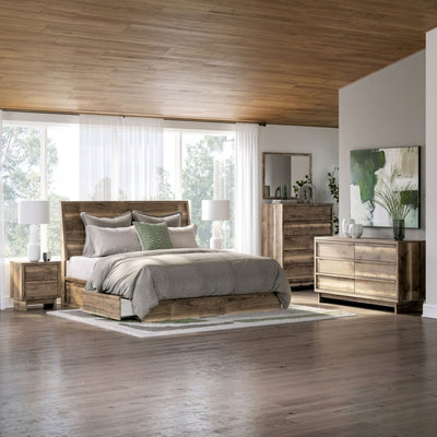 Signature Ashley Chirason panel bedroom set with storage drawers, showcasing a modern bed frame and matching bedroom furniture.