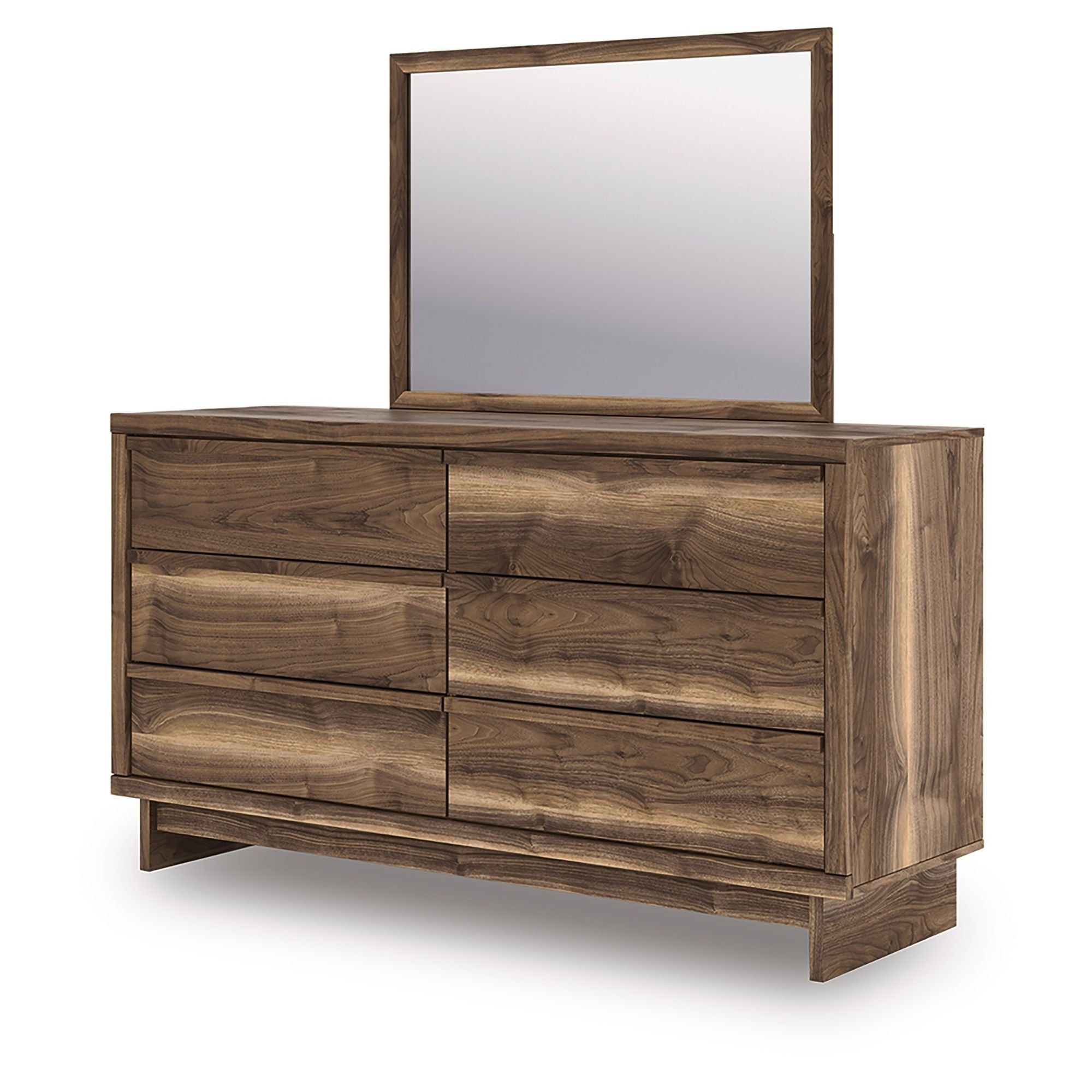 CastleUp Chirason dresser and mirror set featuring a modern wood finish and sleek design for contemporary bedroom decor.