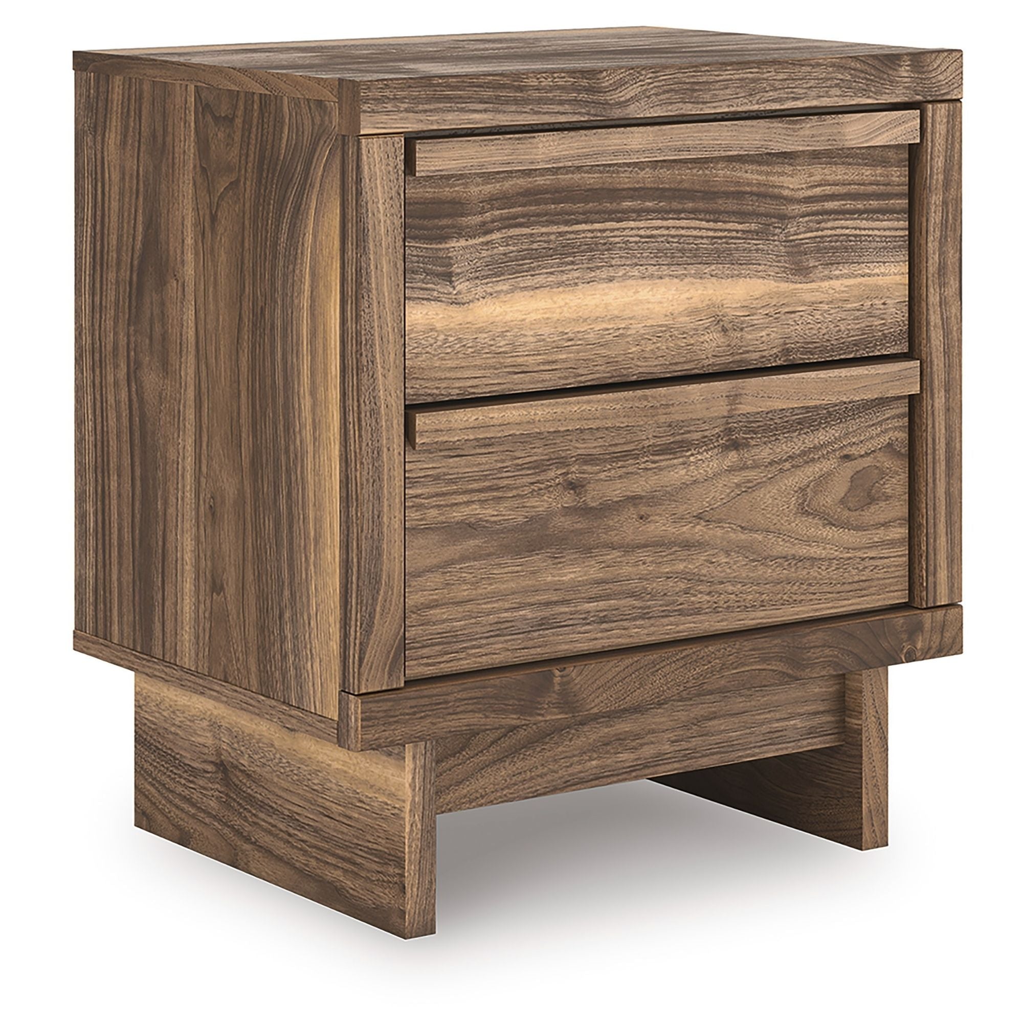 Ashley Chirason panel bed bedroom set with matching nightstands and dresser in a modern bedroom scene.