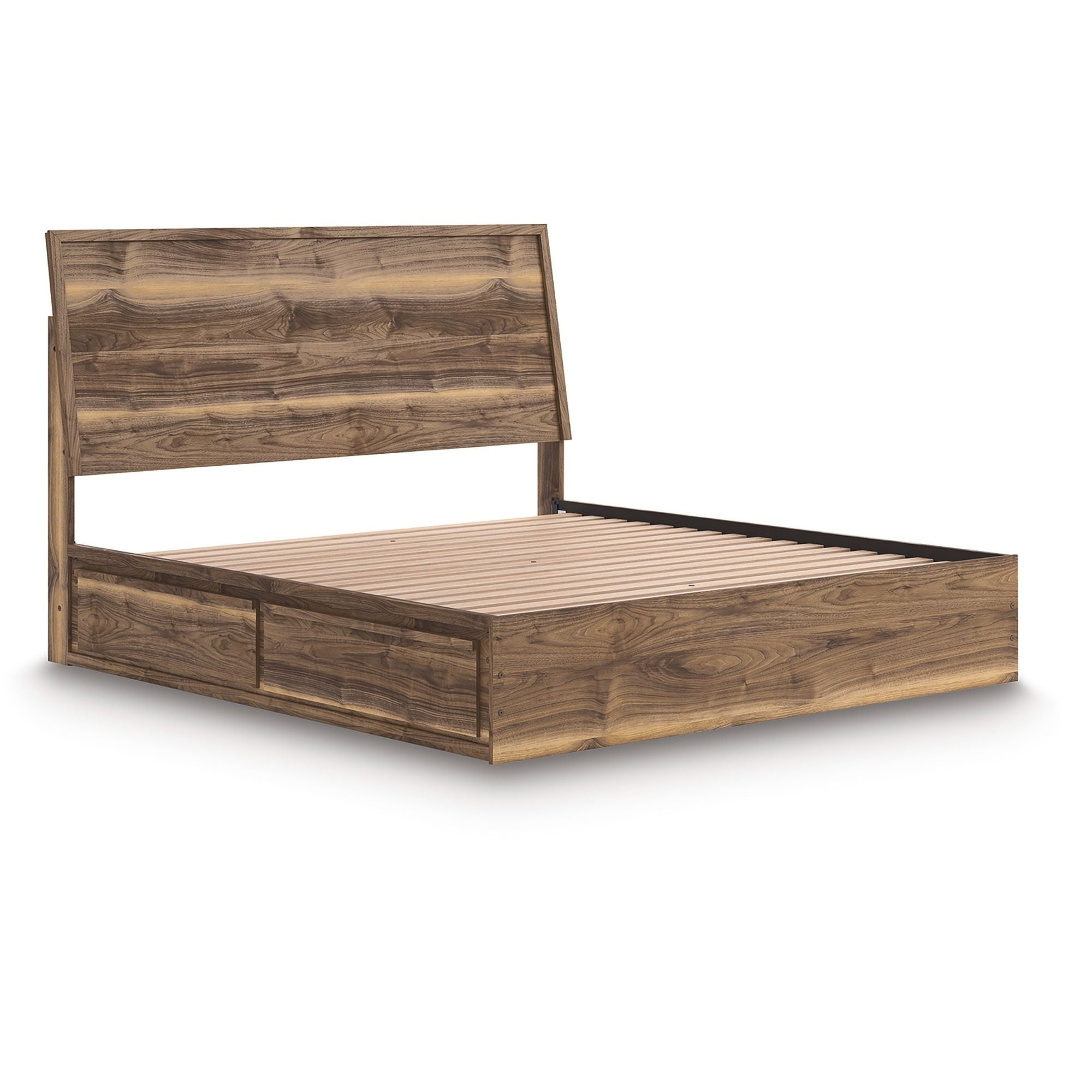 Signature Ashley Chirason panel bed bedroom set with built-in storage drawers and matching furniture, modern and stylish bedroom ensemble.